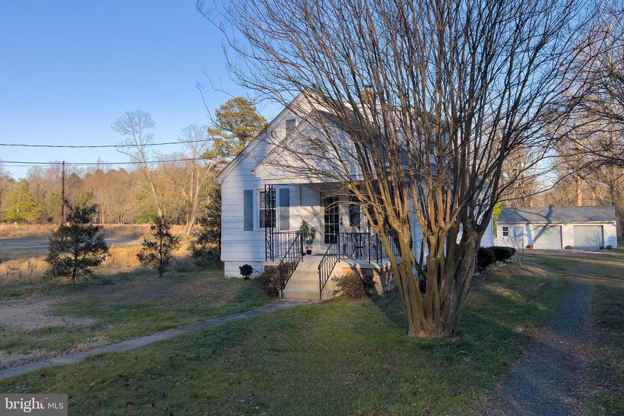 Welcome to 6905 High Bridge Rd in the town of Bowie! This cozy 2 bedroom, 1 bathroom Cape Cod is nestled on a spacious .67 Acre lot, offering plenty of room for outdoor activities and relaxation. As you step inside, you'll be greeted by a warm and inviting atmosphere. The main level features a comfortable living room, perfect for cozy evenings with loved ones. The kitchen boasts ample cabinet space and a convenient breakfast nook, ideal for hosting intimate gatherings. The bathroom has been tastefully updated, and the primary bedroom is on the main level. Upstairs, you'll find one additional spacious bedroom.  One of the highlights of this property is the detached 3-car garage, providing ample space for parking and storage. Additionally, the back deck offers a perfect spot for outdoor entertaining, with handicap access for convenience. Located across the street from High Bridge Neighborhood Park, you'll have access to a variety of amenities, including a play set, soccer and baseball fields, tennis courts, basketball court, and a picnic pavilion. Don't miss the opportunity to make this charming Cape Cod your own.