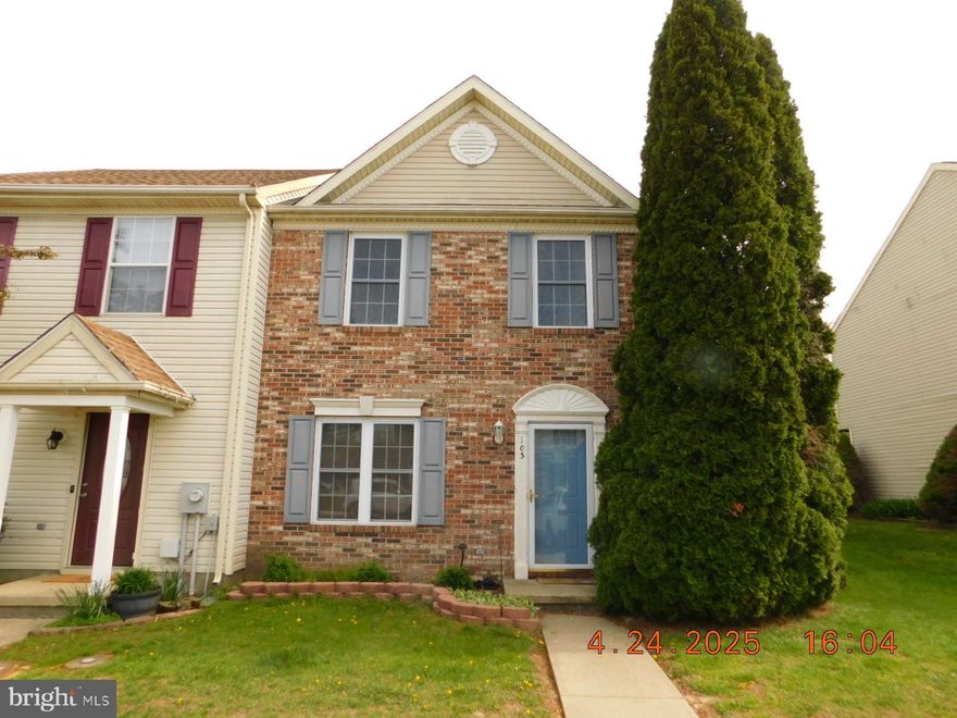 Here's your opportunity to own your own home in the wonderful community of Chesapeake Landing! Welcome to this charming 3-bedroom, 1.5-bathroom End Unit Town Home. With 1,320 square feet of living space, this home offers both comfort and convenience. Step into the spacious Living Room featuring hardwood floors, then continue into the dining and kitchen combination which features laminate flooring. The first-floor powder room adds convenience, as well as laundry facilities on the main floor.  Upstairs the primary bedroom features a spacious closet and hardwood flooring.  Two additional bedrooms also have hardwood flooring. The hall bathroom is roomy. The landscaped rear yard is fenced in, offering some privacy and security, along with a large patio for outdoor entertainment.  An attached storage area provides space for tools and outdoor equipment.