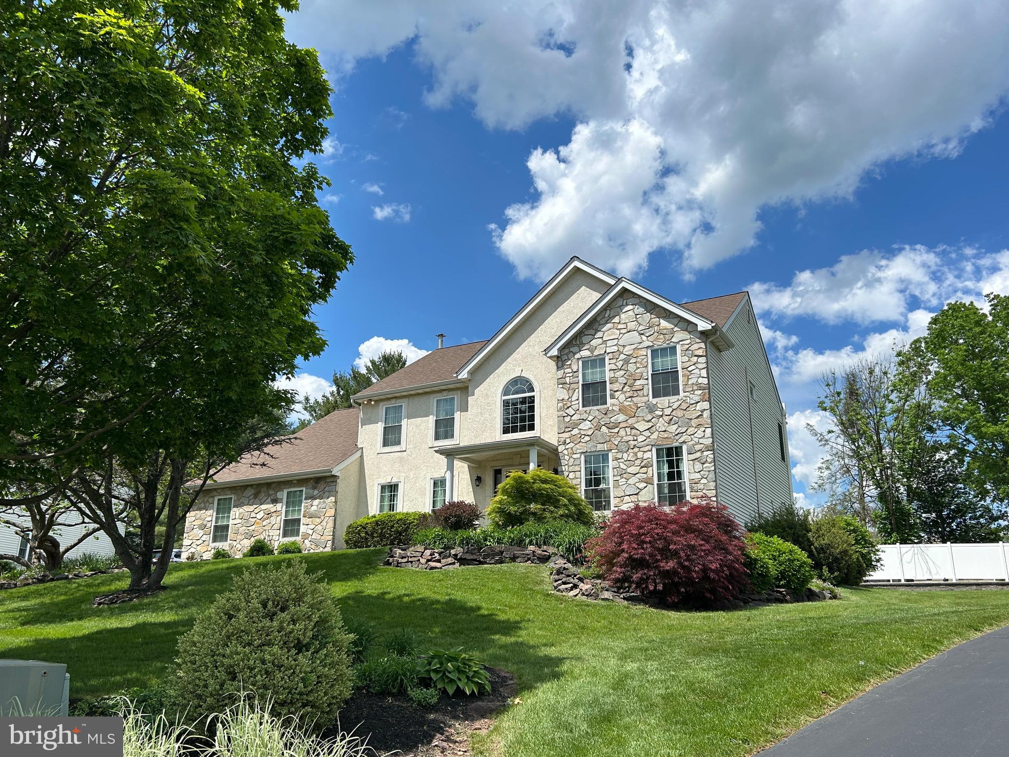 This spacious single is located in desirable Cambridge Estates, which is perfectly situated in Upper Providence Township—off the beaten path in a quiet neighborhood, yet convenient to major travel routes, shopping, and restaurants!
As you approach, the professionally manicured lawn gives way to the grand staircase as you enter the foyer. Real hardwood floors glisten under your feet and guide you into the home. The adjacent first-floor study is perfectly-sized for private productivity, while the living room offers plenty of living space and adjoins the formal dining room, with chair rail and large windows!
The eat-in kitchen features sprawling granite countertops, with matching tile backsplash, that extend to the large sit-at island. The stainless steel appliances and premium cabinetry will be a delight for the chef in the family.
Even further into the first floor, you’ll find the large family room with dramatic cathedral ceilings, and a floor-to-ceiling stone propane-fired fireplace. The convenience of the first-floor laundry room cannot be understated.
Sliders lead to the expansive rear maintenance-free covered deck featuring two skylights—plenty of sunshine and cool shade! The rear fenced-in yard is private and perfectly-sized for entertaining and family-activities.
Upstairs, French Doors lead to the large master suite featuring high ceilings and large windows. A separate sitting area offers flexibility in addition to the walk-in closet. A large tile bathroom offers a cathedral ceiling above a soaking tub and stall shower. Three additional generously-sized bedrooms, along with a full hall tile bath, round out the second floor.
The basement is expansive, offering plenty of storage options in addition to the oversized attached two-car garage.
A newer two-zone HVAC system is efficient and will provide years of trouble-free service.
Take advantage of the award-winning Springford School District and all that Phoenixville has to offer! This is a must-see home.
