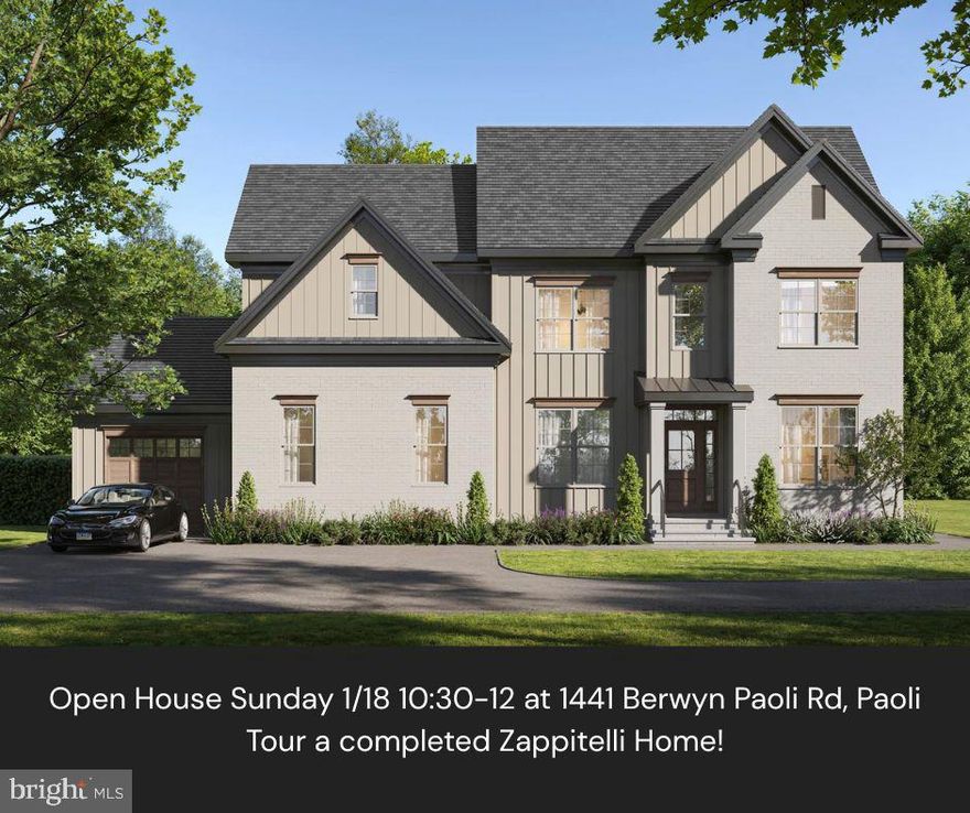 Zappitelli Homes is a custom homebuilder dedicated to bringing your vision to life—whether you want to design your dream home from the ground up or choose from one of our expertly crafted and well-loved floorplans.  Timber Mill is a private enclave of 5 estate homes on 1 acre plus homesites just outside of the West Chester Borough.
The Ombra is a custom-crafted residence that beautifully marries timeless European elegance with modern luxury, thoughtfully situated on over an acre of serene landscape in West Chester. Designed with architectural intention and built to the highest standards of craftsmanship, this home offers an unparalleled living experience, where sophistication, comfort, and flexibility meet. From the moment you step inside, you’ll feel the difference. With over 3,300 square feet of impeccably planned living space—and the ability to expand to over 4,400 square feet—The Ombra delivers a seamless blend of grand scale and refined detail. The main level features 10' ceilings, sunlit open spaces, and a dramatic two-story family room designed for effortless entertaining and everyday living alike. The gourmet kitchen is a true showpiece, boasting top-of-the-line Thermador appliances, 42” custom cabinetry with crown molding, and your choice of quartz or natural stone countertops. Built-in allowances for flooring, lighting, cabinetry, and more give you the freedom to personalize every detail without the typical upgrade charges—luxury, your way. Upstairs, the primary suite offers a peaceful escape, complete with a spa-inspired bath featuring a freestanding soaking tub, his and her vanities, a separate stall shower, a generous walk-in closet, and space to truly unwind.Three additional bedrooms on the second level include a guest suite with private bath and two bedrooms connected by a beautifully appointed Jack-and-Jill bathroom. Need more space? Customize the layout to suit your lifestyle. Add a fully equipped guest suite for a total of five bedrooms and four-and-a-half bathrooms. Outside, your expansive homesite offers the privacy and potential to create your dream outdoor oasis—whether it’s a pool, garden, or custom entertaining area. 

With an unbeatable location just minutes from the heart of downtown West Chester, you’ll enjoy the perfect balance of tranquility and convenience, close to award-winning restaurants, charming boutiques, nature trails, and premier private and public schools including Malvern Prep, Notre Dame Academy, and The Episcopal Academy. 

This isn’t just a new construction home—it’s a rare opportunity to own a luxury residence tailored to your vision, in one of Chester County’s most sought-after communities.  GPS - 301 Reservior Rd, West Chester