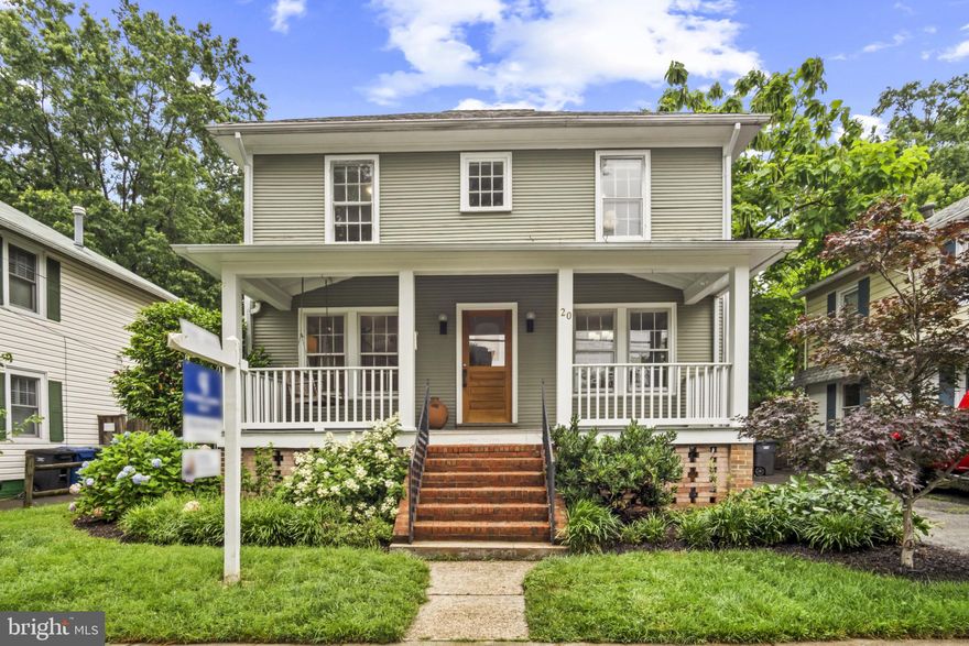 Charming Historic Gem with Modern Comforts in the Heart of Del Ray. 

BASEMENT WATERPROOFED by licensed professional contractor with the addition of a French drain, drainage pipes, sump pump and gravel encasement, newly painted and warrantied for one year. WINDOWS FULLY RECONDITIONED: expertly restored, freshly painted, and updated with new hardware to ensure functionality while keeping the original features and period charm. High quality 23 year old architectural shingle ROOF estimated to have 10-15 years left with proper maintenance.

Welcome to 20 E Bellefonte Avenue—a move-in ready 1910 American Foursquare blending timeless charm with thoughtful updates on a rare 5400 sq ft double lot. Nestled along one of Del Ray’s prettiest tree-lined streets, just a block and a half from “The Avenue,” this sun-filled three-story home offers enduring appeal, modern convenience, and room to grow.

Step inside to discover lovingly preserved original oak and pine floors, elegant built-ins, 6-over-6 sash windows, and a graceful staircase with landing. The expansive, open-concept family room and kitchen were transformed by a two-story addition, creating a bright, airy space that features a cozy fireplace, recessed lighting, large windows with lush garden views, and direct access to the wraparound deck and private backyard.

Upstairs, the spacious primary suite impresses with soaring vaulted ceilings, a walk-in closet, and a private bath. The upstairs hall bath marries old and new with updated tile and flooring alongside a classic claw-foot tub. Three additional bedrooms offer versatility for guests, home office, or play space.

Enjoy morning coffee on the full-length front porch or entertain in the fenced backyard—ideal for kids, pets, and gardening. Off-street parking, a basement with laundry, and attic storage add function to form. Newly refinished oak floors, interior paint throughout, new SS gas cooktop and microwave, new attic and primary bath fans, and three new toilets along with dual-zone A/C, updated electrical, classic clapboard siding and easy access to the neighborhood’s vibrant dining and shopping scene will make this your forever home. Please note there is a 7’ rear easement for power line access. Home warranty provided by sellers.