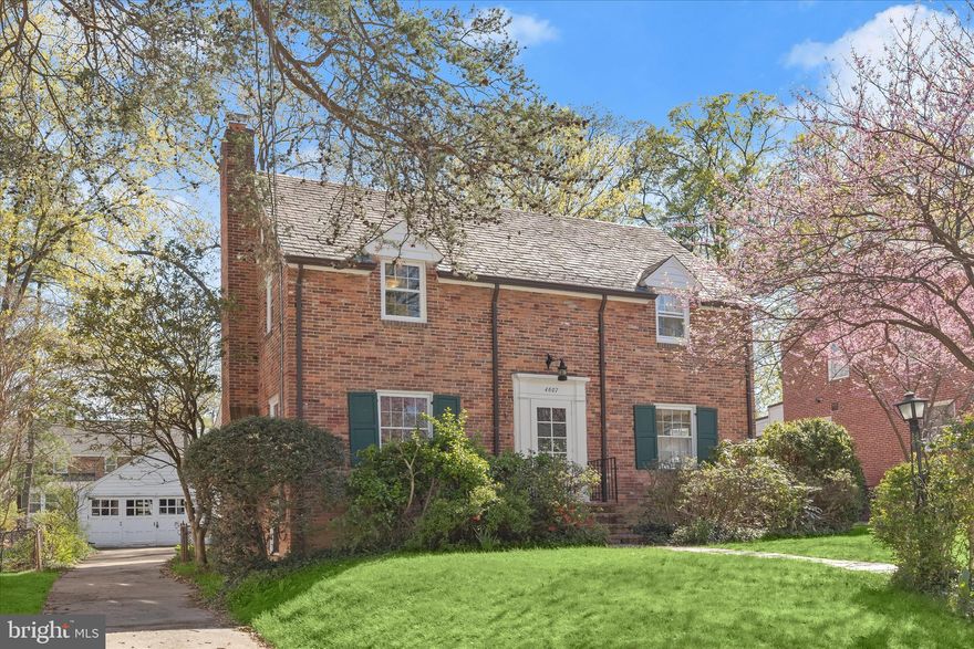 Set within the Calvert Hills historic district of College Park, this classic brick colonial offers timeless character, generous space, and an exceptional location near it all. A welcoming entryway sets the tone, with the dining room positioned to the right, showcasing charming bump-out windows and two corner built-in cabinets that add both function and architectural interest. From here, the layout flows naturally into the kitchen, which provides direct access to the backyard. Tucked conveniently between the kitchen and the family room, a main-level powder room adds everyday functionality.
To the left of the foyer, the family room presents a cozy gathering space anchored by a wood-burning fireplace and surrounded by windows that invite in natural light throughout the day. A sliding glass door extends the living area to an enclosed porch, creating a comfortable spot to relax in any season.
Upstairs, three well-sized bedrooms and a full bath with a double sink vanity offer practical everyday living, while a second upper level provides a private fourth bedroom, ideal for guests, a home office, or additional flex space. The lower level expands the home further with a recreation room featuring a full wall of built-in bookshelves and convenient walkout stairs to the backyard. This level also includes a full bath, along with a sizable utility room complete with laundry and a dedicated workshop area.
Outside, the fenced backyard is ready for outdoor enjoyment with a deck and a detached two-car garage, while the Vermont slate roof adds to the home’s enduring appeal.
Perfectly positioned near the University of Maryland and the vibrant Route 1 corridor, this location offers unmatched convenience. Enjoy easy access to major commuter routes, the scenic trails of Greenbelt National Park, and nearby transit options including the College Park Metro Station and MARC train for effortless travel into Washington, D.C. and beyond. Just moments away, destinations like Riverdale Park Station, Whole Foods Market, Trader Joe's, Burton’s Grill, and the Trolley Trail provide a dynamic mix of shopping, dining, and outdoor recreation just minutes from your doorstep. Please note: photos depicting furniture have been virtually staged.