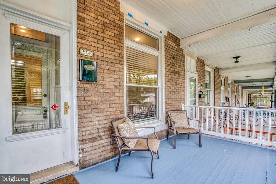 PRICE REDUCED! Well maintained, classic Hampden/Medfield townhouse with three finished levels, front porch, rear deck, fenced in yard, and THREE parking spaces - one connected to rear fence entrance, and TWO tandem spots across the alley. Enter into large living and dining space with large picture window and wood floors. Large kitchen with pantry and table space leads to rear deck with stairwell down to yard. Upstairs you'll find two nice sized bedrooms AND study or den with full bath. FINISHED tall basement with walkout, laundry, closet space and storage, AND full bath with clawfoot tub/shower. Entire home JUST freshly painted including front porch. and nice blinds added to all windows. PRICED TO MOVE! CLOSING COST HELP AVAILABLE WOTH ACCEPTABLE OFFER!! Wonderful investment property or update it a little and make it your own!