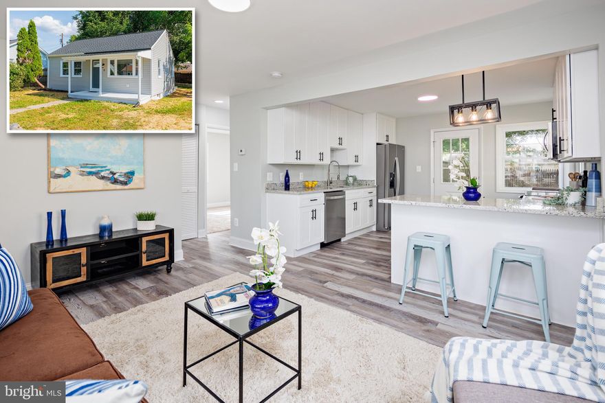 PICTURE PERFECT RANCH STYLE HOME! Enter into your bright and airy living area with new luxury vinyl plank flooring that seamlessly runs throughout the living and kitchen area.  The kitchen has been fully renovated and features custom white shaker cabinetry, granite counter tops and stainless steel appliances.  This home features two generously sized bedrooms and a full bathroom that has been completely remodeled with custom ceramic tile.   Enjoy relaxing outside on your covered front porch or out back in your large private backyard. This home has been completely renovated from top to bottom including all new electric, new plumbing, new HVAC, new roof, new windows and so much more! All permits have been pulled and all work was performed by licensed professionals.  House is vacant and easy to show so schedule your showing today!