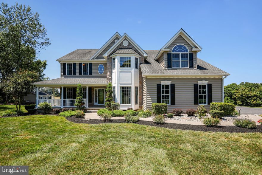 Superbly appointed, custom built Colonial home located in a bucolic setting with beautiful sunset views. Fine features included are: 2 story Foyer, 1st floor Bedroom w/full bath & walk-in shower/Bay window/access to patio (set up is ideal for multi-generational living), 2 story Family Rm w/wall of windows/built-in shelving/Stacked stone Gas FP w/raised hearth, gorgeous Kitchen w/under counter lights, large island, granite counters, warming drawer,  vegetable rinsing/food prep sink & lots of pantry space. Wine bar for entertaining. Convenient main level laundry. Retreat to the Primary BR that offers cathedral ceiling, hardwood floors, luxurious "spa" bath/whirlpool tub/steam shower, and adjacent "Flex" Room that currently serves as a huge walk-in closet/dressing area. Bedrooms 2 & 3 on upper level feature a connecting bath. Party all summer on large patio w/ light columns and pergola. Lower level is a "walk-up", has rough in for full bath and is ready for your finishing touches. This home is gorgeous and loaded with upgrades. Lots of space to plant a garden, live off the land! Convenient access to commuter roads Route 1 and Route 136.  No Homeowners Association fees here. One year AHS Home Warranty  included with the sale. Seller flexible on timing to close, will consider a home sale contingency.  Follow your heart home to the setting you deserve!