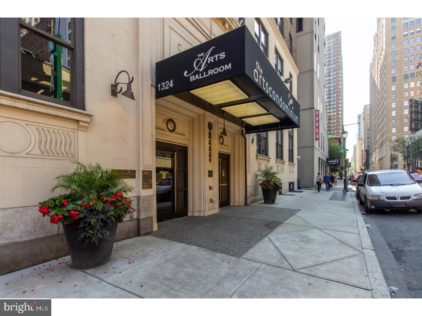 Welcome to luxury living at the Arts Condominium! Secured entry way and front desk staff provide safe access to the building. Elevators ease access to all floors and unit 1107 awaits you. This spacious studio blends comfort with coziness. Brand new finished floors and new paint modernize the space. Wooden furniture provides rustic touches, while contemporary accents like a flat screen TV and ceiling fan elevate the unit. Large windows provide tons of natural light throughout the day and offers excellent views of Center City murals. The kitchen has tiled flooring, wooden cabinets and a small built in cooktop with fridge underneath. The closet offers decent space for storage. Rounded out by a 3 piece bathroom, this cozy furnished studio could be yours! Schedule your showing with us today!