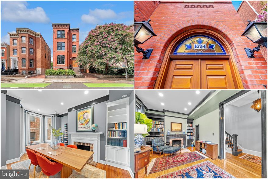 <p>An Architectural Treasure in Logan Circle – This rare, exquisitely renovated stand-alone rowhouse blends historic charm with modern luxury in one of D.C.’s most coveted neighborhoods.</p>

<p>Built in 1892 by architect Frederick W. Pilling and impeccably maintained, the pressed red brick façade is framed by romantic gas lamps, an impressive double wood front door crowned with a stained-glass transom, and a private brick driveway with patio. Inside, an elegant foyer, soaring ceilings, chamfered bay windows, stained-glass skylight, and gleaming original hardwood floors set the stage for gracious living and entertaining. Two decorative fireplaces with mantles, a sun-filled kitchen with top-tier Viking & Miele appliances, and custom Pella wood windows throughout elevate the home’s timeless appeal.</p>

<p>A beautifully finished, completely separate garden-level apartment offers unmatched versatility — ideal for guests, in-laws, or premium rental income — with a spacious bedroom, full bath, granite-topped kitchen with gas range, laundry, gas fireplace, and a dramatic bay window that floods the living space with natural light.</p>

<p>Just steps from the city’s best — Whole Foods, Vida Fitness, Milk Bar, Starbucks, Call Your Mother and an endless array of acclaimed restaurants and retail along the vibrant 14th Street Corridor.</p>

<p>Check out the video tour!</p>