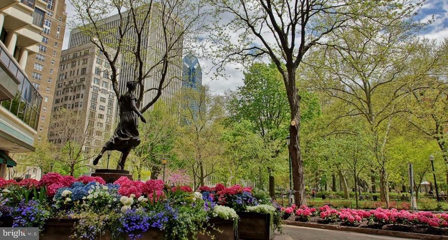 Experience elevated living in this exceptional corner residence on the 26th floor of The Rittenhouse Hotel and Condominium, where sweeping north, south, and sunset views fill the home with light and energy. A welcoming foyer leads to an expansive open-concept living and dining area surrounded by floor-to-ceiling windows that capture spectacular sunsets and sparkling night vistas. The thoughtfully designed split floor plan offers ultimate privacy, with a bedroom and full bath on either side of the main living space—ideal for hosting guests or creating a private retreat. The beautifully renovated kitchen features crisp white cabinetry, quartz countertops, and top-tier stainless steel appliances, including a Sub-Zero refrigerator, while the primary suite offers a tranquil escape with a spa-inspired bathroom in soothing shades of gray and white. Additional highlights include a stylish powder room, elegant flooring throughout, custom lighting, well-appointed closets, and remote-controlled window treatments. Residents of this prestigious address enjoy access to world-class amenities (available for an additional fee), including acclaimed restaurants, a chauffeur-driven town car, a luxury spa, an indoor pool, an outdoor sun deck  and parking. A current special assessment with a remaining balance of $15,776 applies.