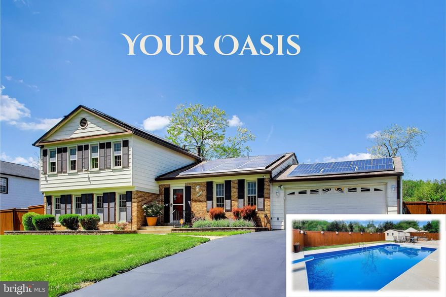 Come take a dip in the pool 🏊 and enjoy the space, privacy, and versatility this brick home 🏡 offers at 14216 Alderton Road in Silver Spring. With no HOA ✅, a fenced yard, extra private greenspace behind the pool area 🌳, and a setting that backs to trees 🍃, this home offers a wonderful blend of indoor comfort and outdoor enjoyment.

Inside, you will find vaulted ceilings ✨, fresh paint 🎨, hardwood floors, crown molding, ceiling fans, built-ins, a brick fireplace 🔥, an eat-in kitchen, a walk-in closet, a full basement, and a finished lower level. The updated gourmet kitchen 🍽️ is designed for both everyday living and entertaining, featuring soft-close cabinets, stainless steel appliances, a built-in microwave, a built-in range, a cooktop, and a double oven.

The home offers three bedrooms on the upper level and one bedroom on the mid-level 🛏️, along with two full baths and one half bath 🛁. Additional features include double-pane windows, a high-efficiency water heater installed in 2019, whole-house water filtration 🚰 installed in 2025, new blown-in attic insulation, a new utility sink in the basement, all new ceiling fans in three bedrooms and the family room, all new hardware for doors and closets, surveillance 📹, smoke detectors, a garage subpanel, a manual transfer switch for a portable home generator 🔌, Tesla solar panels installed in 2016 ☀️, extensive storage 📦, a two-car garage 🚗, and an additional driveway pad with parking for up to 12 cars. The home is served by a heat pump with oil backup, and the owner uses the oil heat.

The backyard is a standout feature, offering an in-ground vinyl liner pool 🌊 and an outdoor living experience designed for entertaining 🎉. Pool improvements include a complete 2021 renovation with vinyl lining, coping, and concrete decking; a new sand filter in 2022; and a new pool pump in 2025. Outdoor amenities include an outdoor kitchen with a BBQ grill, a cabana, an outdoor shower, storage sheds, a porch, a back deck, extensive hardscape, exterior lighting, stone retaining walls, a side yard, and a rear yard. Vertical support beams for the retaining wall were added in 2021, and the retaining wall staircase was completed in 2024.

Additional updates include new gutters and downspouts in 2021, foundation repair and waterproofing completed in 2025, and thoughtful improvements throughout the property.

Conveniently located 📍 near the Matthew Henson Trailhead at the end of the street, this home is also close to Plaza Del Mercado, LA Fitness, Aldi, CVS, Glenmont Metro Station, public bus service, numerous restaurants, Brookside Gardens, and Route 200 for access to Baltimore, Frederick, Washington, DC, and Virginia. Neighborhood amenities include a community center, playgrounds, basketball court, tennis court, gym, playroom, indoor basketball court, community room, conference room, and ballroom.

No HOA.

Pre-inspection completed. One-year home warranty included. Radon test done. Within EPA Guidelines.  See Radon report disclosed.
The tax bill does not reflect an accurate assessment of what the buyer will pay. 

Offers must include a pre-approval letter and proof of funds.