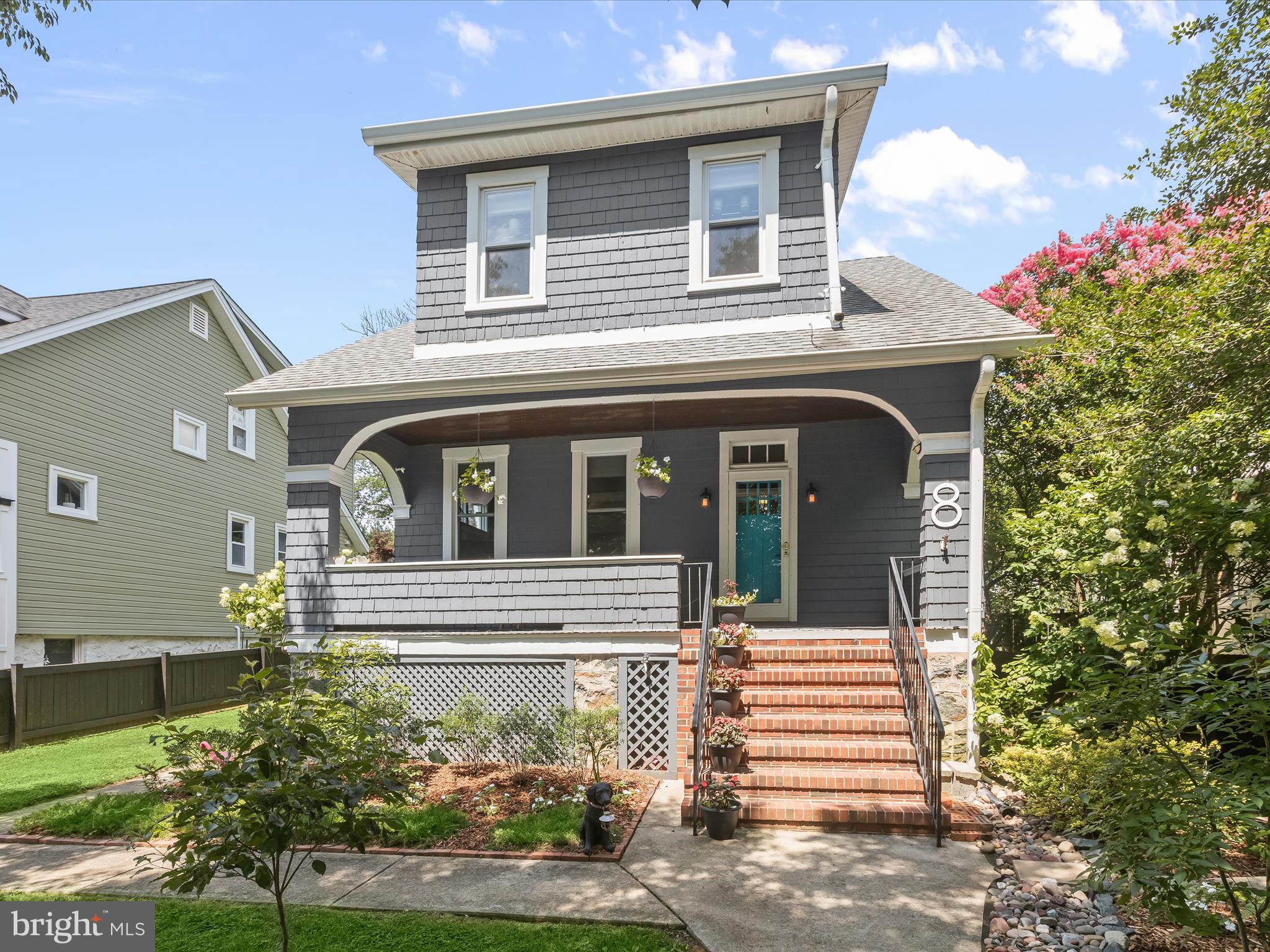 Beautifully updated and brimming with charm, this home is nestled in Baltimore’s highly sought-after Academy Heights community. A welcoming covered front porch with the original beadboard ceiling sets the tone for the craftsmanship and character found throughout. Step inside to find original hardwood floors and solid wood doors adorned with their vintage hardware, thoughtfully chosen designer finishes, and an airy main level enhanced by large archways, elegant accent molding, and a timeless color palette.
The kitchen has been tastefully refreshed with new flooring and a new faucet, a custom wood accent wall, and a spacious walk-in pantry. Upstairs, the Craftsman-style staircase leads to three generously sized bedrooms, all featuring original wood flooring, along with an updated full bath. The lower level, with its rustic stone walls, offers ample storage space, a laundry area, and walk-up access to the backyard. Outdoors, your private oasis awaits, fully fenced and beautifully landscaped with a refinished deck perfect for entertaining, and a flourishing vegetable garden. A dedicated private parking pad adds everyday convenience. Notable updates include: new waterproofing system with French drain and sump pump (2024), ceiling fans (2022), gas boiler and chimney liner (2021), washer (2021), dryer (2023), new washtub (2023), updated GFI outlets (2021), and more. Fresh exterior paint and roof completed in 2017. Ideally located near commuter routes, shopping, dining, and entertainment, this is the perfect blend of original character and modern comfort.