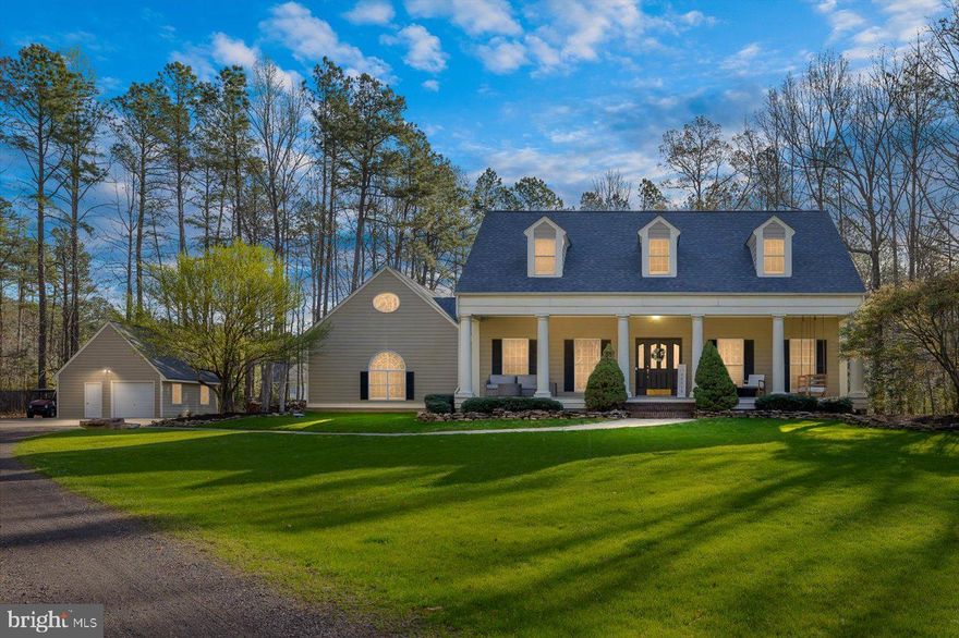 Charming Cape Cod on Over 11 Acres – No HOA!

Discover the perfect blend of charm and serenity with this beautiful 4-bedroom, 2.5-bathroom Cape Cod home, nestled on 11+ acres of picturesque land. With stunning curb appeal and a flat, usable lot, this property offers endless possibilities. Enjoy the peace and privacy of country living.

Step inside this custom built home to find a warm and inviting interior, featuring 9 foot ceilings throughout the first floor, spacious living areas, a well-appointed kitchen +  two cozy fireplaces that are perfect for gathering with loved ones. The main-level primary suite provides convenience and comfort, while three additional bedrooms upstairs offer plenty of space for family or guests, plus an oversized bonus room and above the garage office area! The home features a two car attached garage and one car detached garage. This home is conveniently located between Fredericksburg + Richmond making your commute a breeze! 

Outside, take in the beauty of your private estate—whether relaxing on the expansive front porch, exploring the lush acreage, or envisioning future gardens, outbuildings, or recreational spaces. No HOA restrictions mean you have the freedom to truly make this property your own.

A rare find with unbeatable space and charm—don’t miss your chance to own this exceptional home! Schedule your showing today!