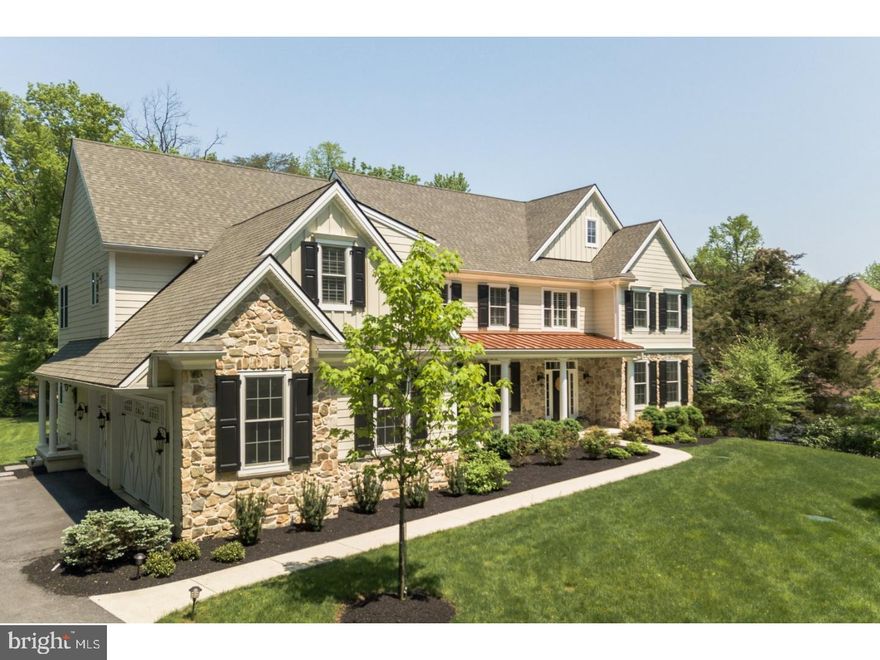 Welcome to 529 Sugartown Road in Berwyn. Situated in the sought-after Estate section of Easttown Township, this stunning custom home will please the most discerning Buyers. The stone and Hardi siding set off by a stylish metal roof covering the front porch welcome you and your guests, hinting that you are in for a something special once you cross the threshold of t. A wide 2-story, sunlit foyer is flanked by the dining and living and dining rooms. Handsome trim work, oversized windows, and warm site-finished hardwood flooring set the stage. Beyond the living room is a private office which enjoys sun throughout the day. On the opposite side of the foyer are glass French doors which lead you to the Trex deck where you will enjoy a stunning view of true Pennsylvania landscape, complete with lush, green hills and a variety of mature trees. Impress your guests in the gorgeous chef's kitchen with an oversized island, high end appliances, under cabinet lighting throughout the kitchen and butler's pantry, beautiful granite counters, custom cabinetry, glass front cabinets, and so much more! The open layout makes for comfortable everyday living space, a family room with wall of windows just off the kitchen and breakfast room, and another access point to the deck from the breakfast room. The deck has stairs that lead to the huge back yard. The first floor also features a huge mudroom with built-in storage, two powder rooms, a back staircase, and loads of custom closets. Upstairs will not disappoint, with 5 sundrenched bedrooms, 3 full baths, and a dedicated laundry room. Four bedrooms share two Jack and Jill bathrooms. The master suite offers tray ceilings, recessed lights, a separate sitting room, his and hers walk-in closets, and a luxurious master bathroom. Expect nothing but the best in and around this home, as you are located in the top-ranking Tredyffrin-Easttown school district. This property was just redistricted to attend Beaumont Elementary. Just minutes from the brand new Devon Yards, tons of shops/restaurants, train to center city, and quick access to other popular Main Line downtowns.  You have the best of both worlds here, being conveniently located in the heart of the Main Line, and also tucked back on over one acre private of country grounds. Soon enough, you'll be the proud new owner of 529 Sugartown, waving at the historic Devon Horse Show Carriage Parade on their annual ride past your home.