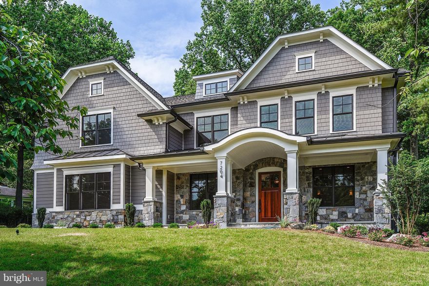 Perfect 10! 99% Compl Brand new Arts & Crafts Col built by award-winning Douglas Const (Best Green Builder-Beth Mag), 4 fin lvls, 6 BR, 6.5 BA, chef's kitch, 1st flr lib, mud rm w/built-ins, 2-car side load gar, owner's suite w/WICs & spa BA, 2nd flr hw/study area, fin lwr lev incl huge rec rm w/fp, game rm, exer rm, wine stor, 5th BR & FB, cvrd porch w/fp & IPE decking. Min from dwntwn Beth.