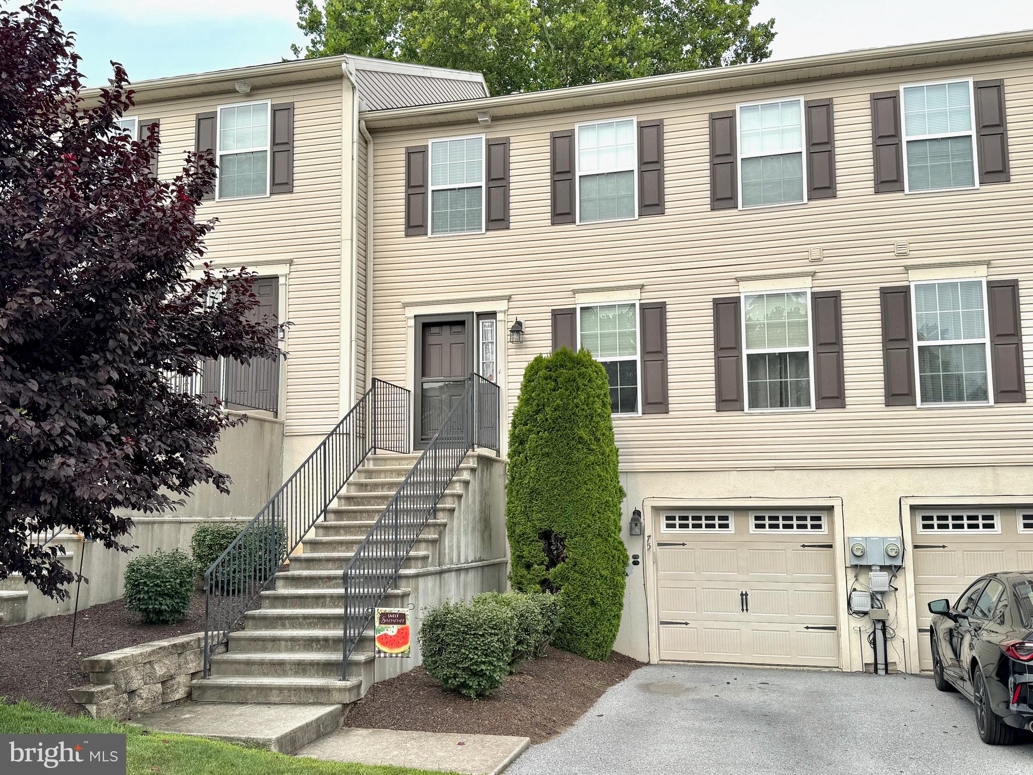 OPEN HOUSE SATURDAY 8/9 from 9:30-11AM. Nicely Updated Parkview Village Townhome in Exeter School District! This 2008 Built Townhouse offers over 2,100 square feet of living space! As you step inside you will see the updated Pergo flooring and neutral paint throughout the first floor. The living room is first and it offers a LARGE space for relaxation and entertaining. The family room is next. It has a sitting area that overlooks the kitchen and living room. Next is the kitchen with granite countertops, an island with bar stools, stainless steel appliances, updated lighting and a pantry as well as a dining area that is sure to please. Finishing off this level is a half bath. Upstairs, the master suite offers a large walk-in closet and spacious full bath. Completing the upper level are two more bedrooms, a full bath in the hallway, and a CONVENIENTLY located laundry room. The lower level is home to the efficient, gas mechanicals and plenty of storage. Don't forget, this the desirable Mt Penn Water :) Outside you will see a deck, 1 car garage and driveway for off street parking. There is a parking lot across the street as well for your guests! Easy living is evident since the HOA handles the lawn care, snow removal and trash/recycling. Don't delay, please call to schedule your showing today because homes don't hit the market too often in this community!