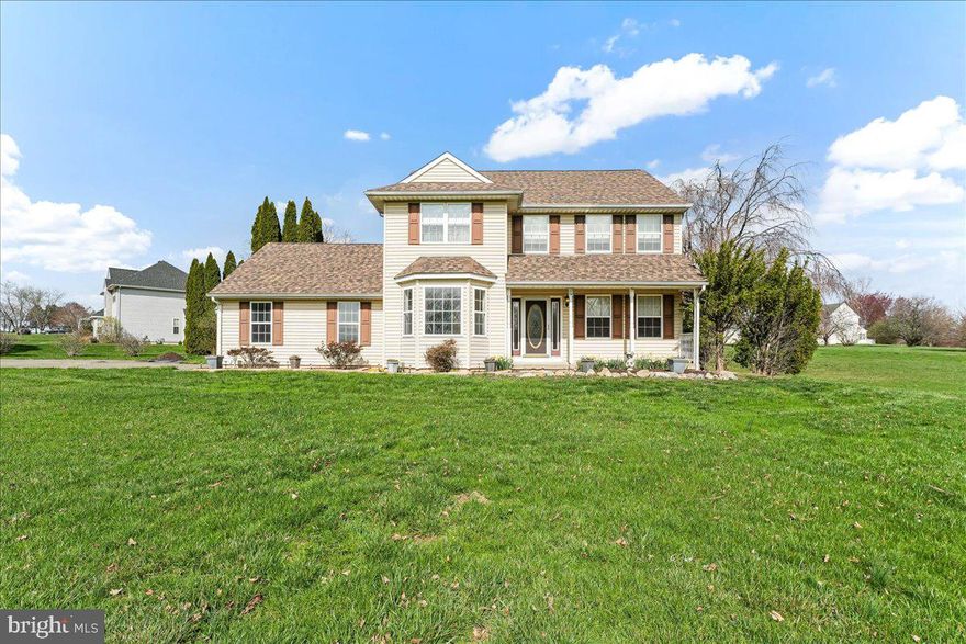 Welcome to this charming 2-story colonial, lovingly built and owned by the original owner, nestled on a pretty 1.1-acre corner lot with scenic views! Located in the small, no-HOA Meadowbrook community, this home offers a unique opportunity to personalize and update, providing instant equity with just a little cosmetic work and personal touches.  Available exclusively through an Estate Sale, this affordable gem is a rare find within the Oxford School District. The inviting front porch is the perfect spot to enjoy your morning coffee while watching the sunrise. Inside, the main level features a living room, a dining room, a convenient powder room, and a cozy family room with a gas fireplace. The family room flows seamlessly into the eat-in kitchen, which boasts doors leading to the deck and backyard—ideal for outdoor relaxation or entertaining. Upstairs, the primary bedroom offers a walk-in closet and a private full bathroom. Three additional bedrooms share a full hall bathroom. The partially finished basement featured a billiards and bar area, the seller is leaving the bar—it could easily be converted back into entertaining space. Additionally, the basement includes a laundry area with a utility sink and Bilco doors that lead to the backyard.  The expansive yard includes a storage shed for your tools and outdoor equipment, and the seller is generously leaving the John Deere lawn mower for the new owner’s convenience. Notable updates include a brand new roof (2022), new hot water heater (2021), and a new well pump (2025). You will enjoy the peace and tranquility of this location while being just minutes from the charming town of Oxford, and a short drive to the scenic Chesapeake Bay in Maryland for summer fun and Delaware’s tax-free shopping.  Commuting to nearby amenities is a breeze! Don’t miss this rare opportunity to own a home with incredible potential in a serene setting. Schedule your showing today!