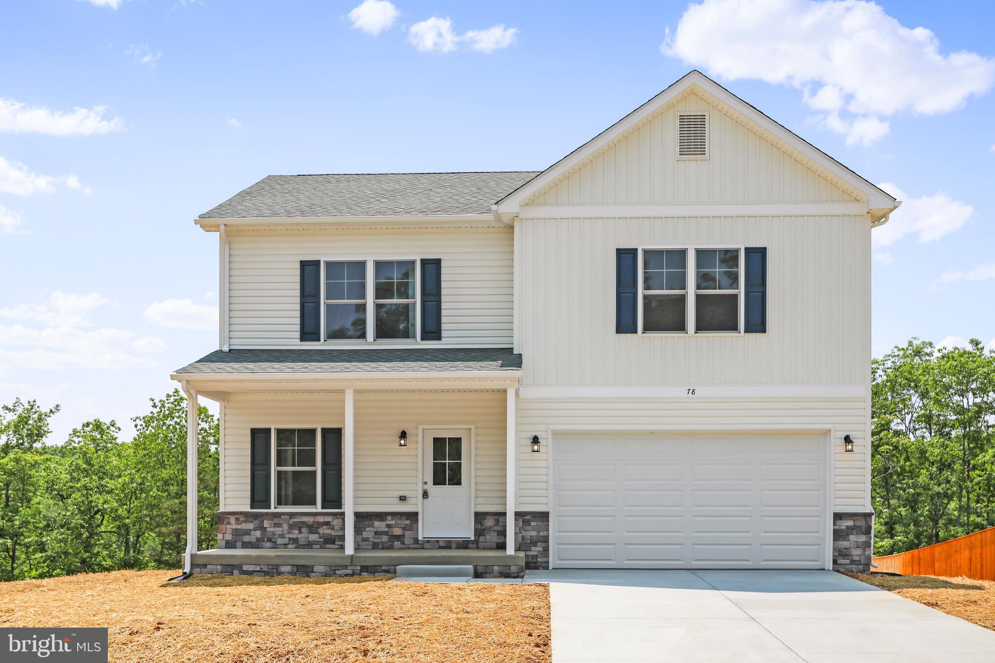 Warfield Homes Inc. has been building custom homes in the Northern Shenandoah Valley for over 30 years. You'll love the openness of the floor plan, the 9' ceilings & the luxury vinyl plank flooring. The kitchen is beautifully finished with soft close cabinets, stainless steel appliances & upgraded countertops. There is a convenient office space on the main level. The spacious owners suite features a stunning tile shower, dual sinks & a walk-in closet. The laundry room is located on the bedroom level. Enjoy morning coffee on the covered front porch. A $2,000 closing cost credit is available with the use of the builder's preferred lender. The completion time frame is approximately 120 days from the issuance of the county building permit.
