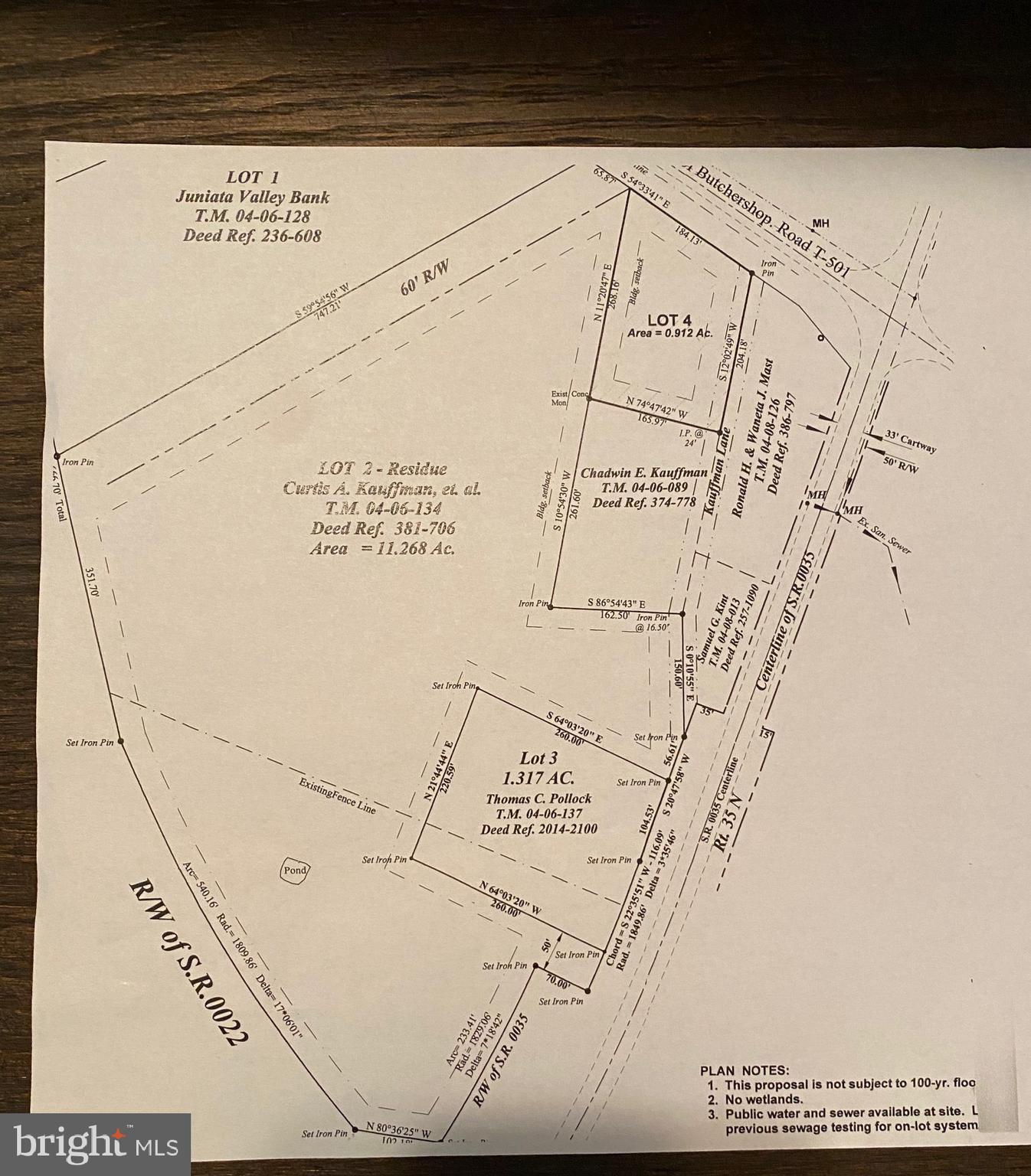 US Route 322 and Route 35 KAUFFMAN LANE