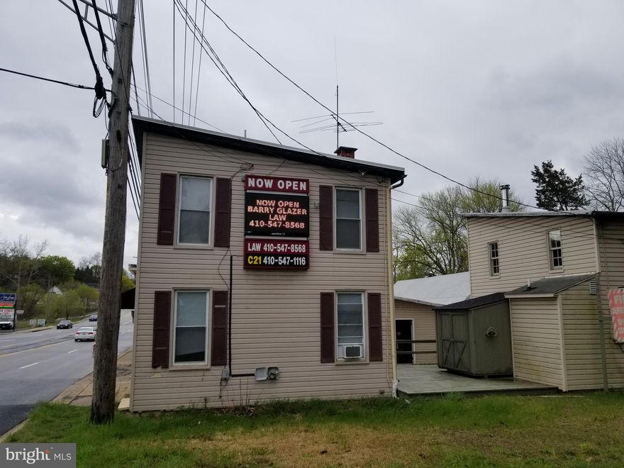 Adorable space for office or retail use offering tons of drive by traffic and great location just off of I 83 and Shawan Rd.  Rentable space consists of first and second floor and powder room with rear sundeck.  Currently set up as an office and owner will convey with existing desks if needed.  Terrific for sole proprietor such as accountant, real estate, advertising.  Great street exposure & ample parking in rear lot.  Newly updated with new flooring, paint, and fixtures.  Move in condition.  Available 7/1/2020.