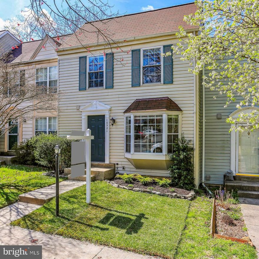 10521 Smithy Court, this STONEBRIDGE Townhouse is move-in ready for your discerning buyer. Located in a highly desired neighborhood, the house has been updated and upgraded and is turn-key. Walk into the main level which has recently installed LVP (March 2023). This living and dining room level has a bay window and an updated half bath. The eat-in kitchen has newer cabinets, stainless steel appliances and granite countertops. The soft close drawers are roomy and plenty. Walk out to the Deck that is located right off the kitchen and dining room area. The Deck was power washed, (March 2023). House is on a quiet corner of the neighborhood with a partial wooded view from the deck. 3 bedrooms and 2 full updated baths are on the upper level. The primary bedroom closet hosts closet organizers with a lifetime warranty. The basement is finished and walk out with a full bath and fireplace. The roof and hot water heater are newer. The house has been painted over the last year. Your assigned parking spot #17 is right in front of the house with plenty of visitors parking adjacent to it. STONEBRIDGE is a vibrant community with amenities such as a community pool, clubroom, tennis courts, ball fields and playgrounds.  In close driving proximity to the Washingtonian Rio Center, , Kentland's Market Square Retail & Restaurants, Trader Joes and other shopping, entertainment and places of interest.