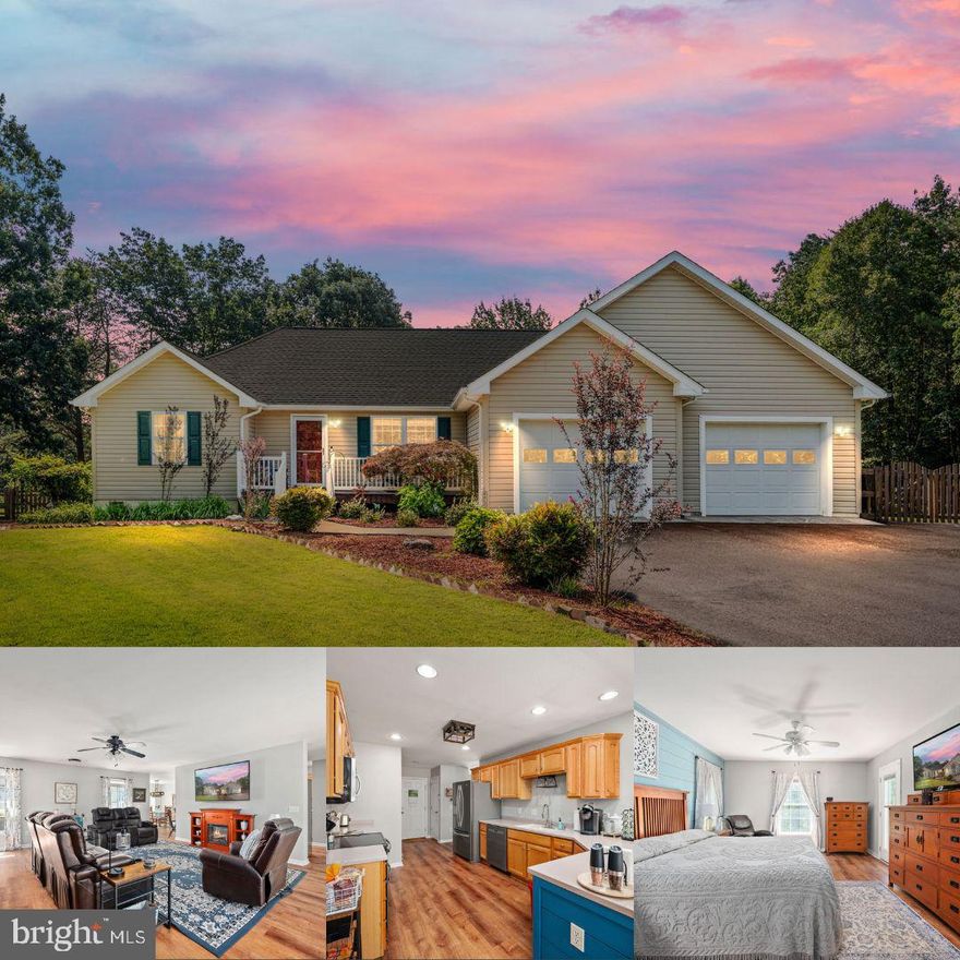 Welcome to this beautifully maintained 3-bedroom, 2-bath home, perfectly blending comfort, style, and functionality. Nestled on a flat, fully fenced-in backyard, this property offers ideal outdoor living with a composite deck, brick patios, and a large shed—perfect for entertaining or relaxing in privacy. Inside, you'll find new luxury vinyl plank flooring  throughout and shiplap accent walls that add a designer touch to the bright and spacious layout. The family room flows effortlessly into a well-appointed kitchen featuring new stainless steel appliances and an additional pantry closet for extra storage. The primary suite is thoughtfully positioned for privacy and features a stylish shiplap wall, two walk-in closets, a spacious en-suite bathroom with double vanity, tile flooring, and a walk-in shower. It also includes a private entrance to the deck, creating the perfect retreat. Two additional bedrooms are located on the opposite side of the home, offering both separation and functionality for daily living. This home has seen several updates, including a new fence in 2022, a new paved driveway in 2024, a new outdoor security system in 2024, and new luxury vinyl plank flooring and shiplap accent walls added the same year. A double-car attached garage adds even more convenience to this move-in ready gem. Located just minutes from I-64, this home offers easy access to shopping, dining, and major commuter routes. Don’t miss your chance to own this charming, meticulously maintained home that truly checks every box! Schedule your showing today!!