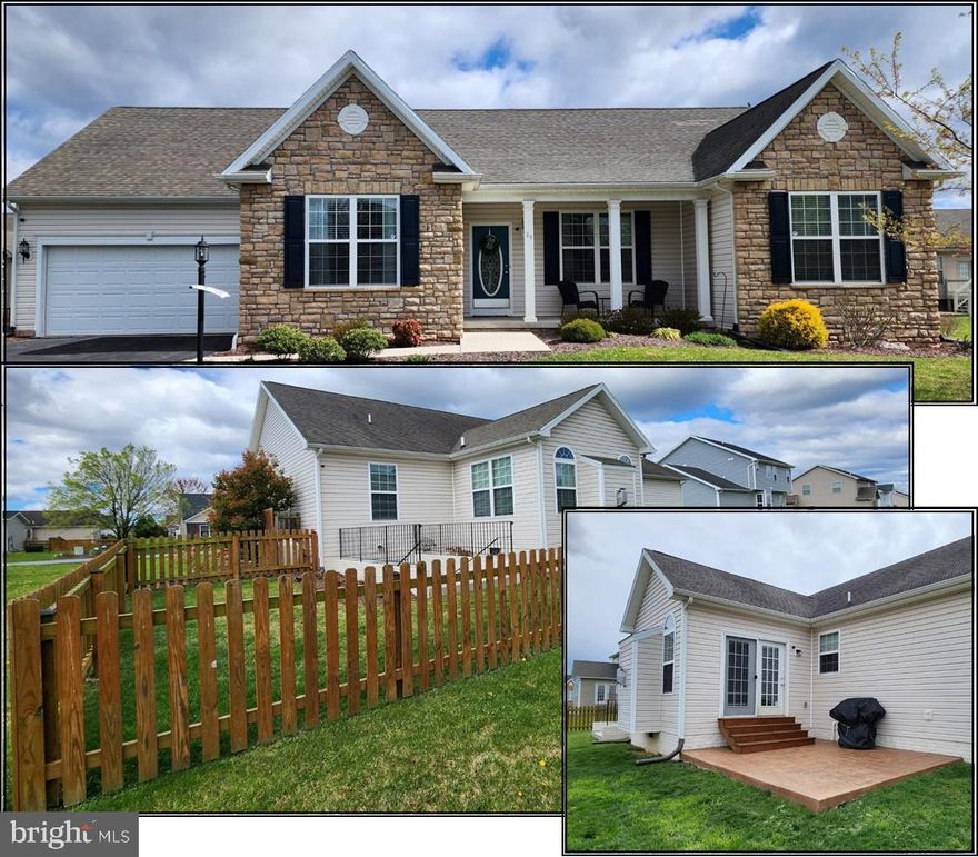 Here is an amazing Rancher with 1890 square feet built by CBS builders this Talia II floor plan has it all.
Hardwood flooring in great room, dining, kitchen and sunroom. Large sunroom with gas fireplace, door leading to patio and fenced rear yard. Kitchen with granite countertops and all appliances convey. Split bedroom plan. Primary bedroom with trail ceiling, new carpet and updated primary bathroom with ceramic tile floor, tiled walk in shower, walk in closet. New carpet in the bedrooms 2 and 3 which are really nice size. Laundry room. Covered front porch, attached 2 car garage. Newer heat pump and hot water heater. Full unfinished basement with rough for future bath, lots of shelving, walk up stairs to backyard. Community offers playground, pavilion ,and  basketball court.