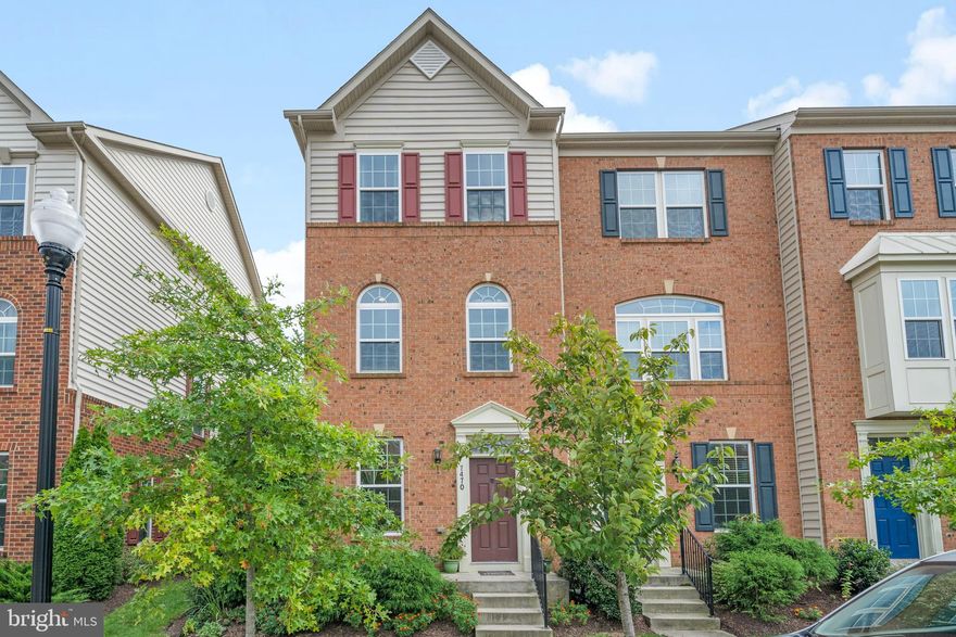 Well-maintained 3-bedroom, 3 full bath, 1 half bath and 1 car garage end unit townhouse at highly sought after Howard Square, Elkridge! This luxurious, three-level home features granite countertops, energy efficiency, recessed lighting, 9 ft. ceilings, entry level new carpet, and freshly painted. First level bedroom doubles as an exercise room or study and includes en suite full bath. Upstairs level 1 has kitchen, dining area, powder room, and living room. This Kitchen includes granite countertops, double sink, cream color cabinetry and has entrance to 8 x16 deck. Upstairs level 2 includes the primary bedroom (with two closets!) and en suite bath, a hall bath, and a third sizable bedroom fully carpeted. Primary bath includes more granite countertops, and a bath tub. Connecting from the first floor foyer, a one-car garage and second car parking pad out back provides ample parking in addition to the unassigned street parking throughout the neighborhood. Owner has access to the neighborhood gazebo, common areas, walking paths, and tot lots. Conveniently located between Rte. 1 & US-95 and within 5 minutes of shopping centers.