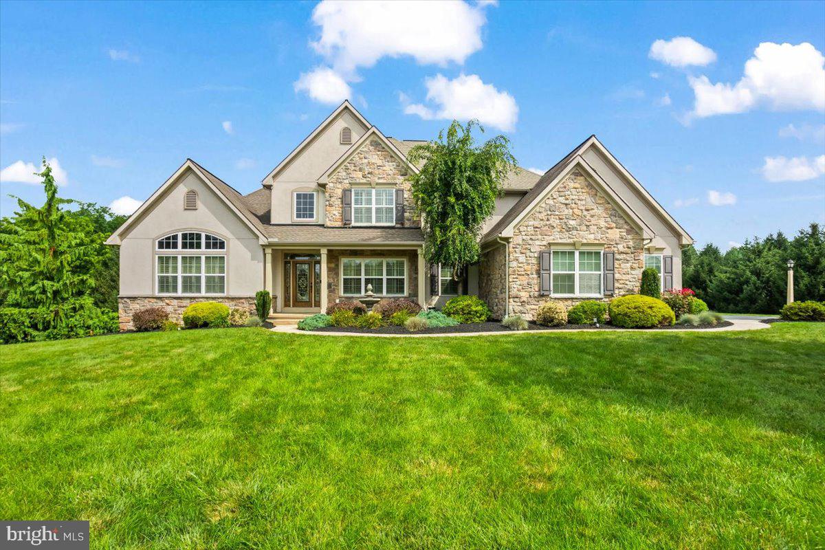 Nestled in the prestigious Shadow Creek community, this exquisite traditional residence offers a harmonious blend of luxury and comfort, perfect for those seeking a sophisticated lifestyle. Built in 2013, this stunning home spans 3,866 square feet and boasts five spacious bedrooms and three and a half elegantly appointed bathrooms (including the lower level) , ensuring ample space for relaxation and entertainment. Step inside to discover a thoughtfully designed interior that exudes warmth and sophistication. The open floor plan seamlessly connects the family room, adorned with a cozy gas fireplace, to the gourmet kitchen, featuring upgraded countertops, a breakfast area, and a pantry for all your culinary needs. Elegant crown moldings and wainscoting add a touch of refinement, while the luxurious flooring options-including Brazilian Teak hardwood, luxury vinyl plank, and ceramic tile create a welcoming ambiance throughout. Retreat to the primary suite with a lighted tray ceiling, where you'll find a lavish bathroom complete with a jetted tub and a walk-in tile shower, providing a spa-like experience at home. The partially finished basement, with its walkout access, presents endless possibilities for a home office, gym, or entertainment space - including a bedroom, a bathroom, a fireplace, and a kitchenette. The exterior of this property is equally impressive, featuring a beautifully landscaped yard that backs to serene trees, providing a tranquil backdrop for outdoor gatherings. Enjoy evenings on the expansive deck or patio, perfect for al fresco dining or simply unwinding in nature. The property also includes a shed for additional storage. With an attached oversized garage accommodating three vehicles and additional driveway space, convenience is at your fingertips. The home is equipped with a security system, ensuring peace of mind while you enjoy the luxurious amenities this property has to offer. Bask in the picturesque views of lush pastures and wooded areas, creating a serene escape from the hustle and bustle of daily life. This residence is not just a home; it's a lifestyle, offering the perfect blend of elegance, comfort, and tranquility in the heart of Shadow Creek. Experience the essence of refined living in this exceptional property, where every detail has been meticulously crafted for your enjoyment.