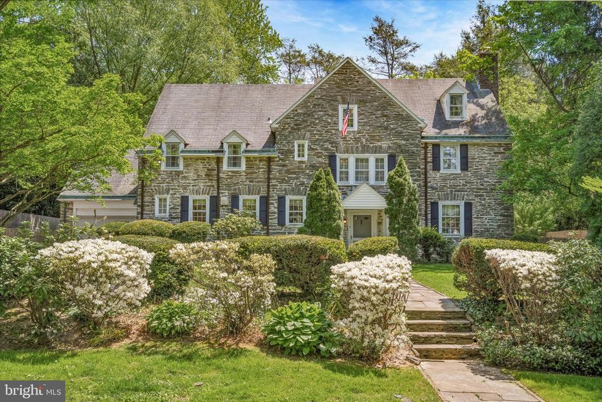 Welcome to this charming Chestnut Hill center hall colonial with a layout that flows perfectly for entertaining and everyday living. Built in the 1920s by the well-known local architect Carl Ziegler, this stone colonial revival home boasts rooms just the right size and scale and is sited on a one block long street. Enter the home from the covered entrance into the large light filled center hall with handsome open staircase. To the left, the charming original butler’s pantry opens to the cheery kitchen, laundry and mudroom and the dining room. To the right, the large living room with fireplace opens with French doors to the covered back porch and flagstone patio that looks out onto a large flat sweep of lawn. A powder room and hall closet complete the first floor. 

On the second floor, there are four bedrooms and two full baths that can be configured as needed for the next owner, including for a primary bedroom suite with dressing room, four separate bedrooms or for multiple home offices. The third floor includes a fifth bedroom with attached full bath and a floored attic space for storage. A driveway and attached garage complete the property.  

One can walk everywhere from this house with its proximity to the train lines and all the fine shops and restaurants that Chestnut Hill has to offer. This is a wonderful opportunity!