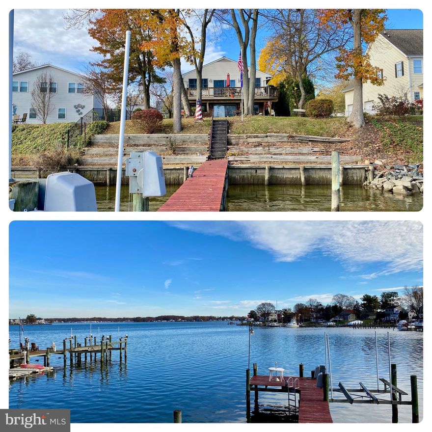 This 3 Bd 3 full bath Waterfront home sits on point of Cape May Rd that overlooks  Middle River. Walkout lower level to your Private Pier with 12k boat lift. No Flood insurance needed.