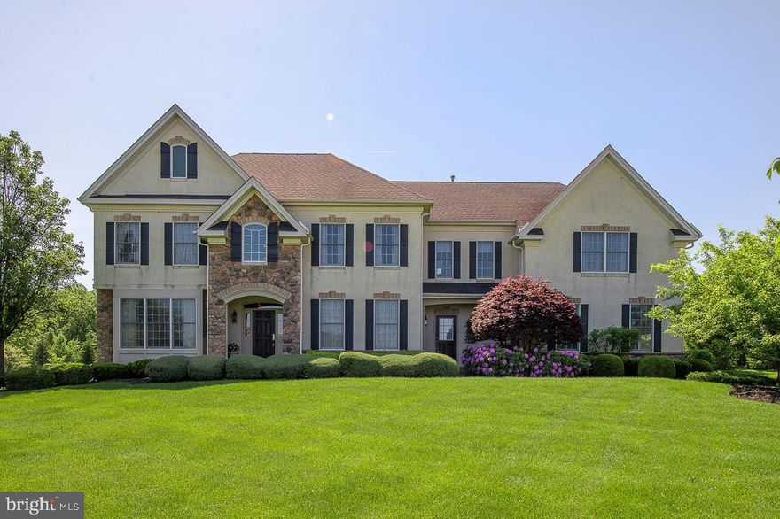 Foxhall Estates is a premier community located on a private cul-de-sac in beautiful Bucks County.  This impeccable property has bells and whistles combined with gracious living plus it is located at the end of the cul-de-sac!  Built by Orleans  Builders, this is the sought after Bellingham model with a very open and unique floorplan.  With over 6500 SF of comfortable living, this 5 bedroom, 4.5 bath Estate home offers lots of natural light, attention to detail, large private lot, and a custom lower level.  Main level offers 2 story open grand foyer anchored by formal living room and dining room, home office with built-in’s enclosed by glass French doors, 2 story family room centered by a gas fireplace and oversized picturesque windows bringing the outdoors in.  Adjacent to the family room is the spacious eat-in gourmet chef’s kitchen with Granite Island, high end appliances, beautiful cabinetry, custom dessert pantry and another spacious kitchen pantry.  Access to 3 car garage, powder room, main level laundry.  Hardwood floors throughout and in pristine condition.  Second level offers a luxurious Master bedroom suite with his/her walk in closets, Jacuzzi, glass enclosed shower and incredible outdoor views from oversized windows.  Four additional family sized bedrooms with 2 additional baths and lots of abundant closets and storage space complete this level.  Walk-out Lower level is a huge WOW!  Renovated in 2011, you will find a Custom home theatre, custom cedar closets, custom bar, and amazing yoga/gym area, full bath, and so on…this is an entertainment space like no other and will seal the deal.  This meticulous home offers 2 zone heating/cooling, surround sound system throughout and a huge backyard to continue to entertain, install the pool of your dreams or whatever your heart desires.  Close to Newtown borough's great restaurants, shops, theatre and parks.  Located to all major highways, and the rail system, which makes commuting to Philadelphia, Princeton, NJ and New York City a breeze..