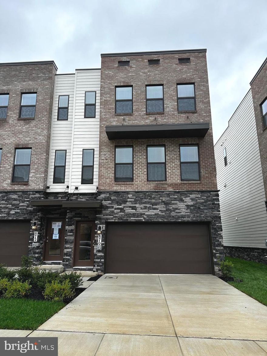 Excellent 3 level End Unit townhome in Renn Quarter community with 4 bedrooms,3.5 baths, & 2-car garage,2320 sq feet of living space! Kitchen and all bathrooms includes quartz counters, white maple cabinetry,Gourment Kitchen & stainless steel appliances.Hardwood floors on entire main living level.Large master Bedroom with Luxury bath features dual vanities,quartz Counters and large walk-in shower.Convenient laundry on bedroom level.Enjoy beautiful common area in the rear, as well as a deck off the living room. Amenities include pool, clubhouse with fitness center, and walking trails. Show & Rent today.