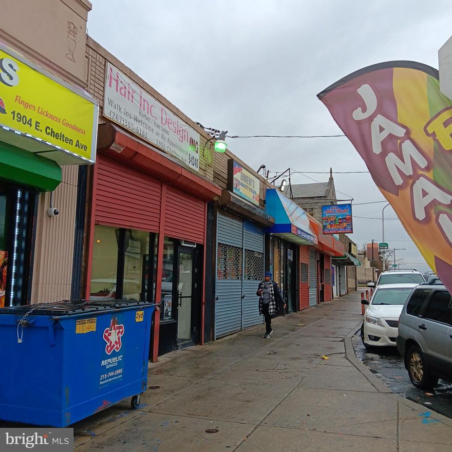 Subject of sale are 2 commercial parcels: 6350-54 Ogontz Ave and 1900-16 E Chelten Ave. Ogontz Ave parcel(roughly 12,000 sf interior) consists of 2 storefronts each spanning roughly 6,000 sf. One of them is currently occupied by a day care center and the other is awaiting a new tenant. Chelten Ave parcel(roughly 5,500 sf) consists of 6 storefronts that are fully occupied. These two parcels spanning roughly 17,550 sf together bring in over $290,000 in annual gross rents (including the one 6,000 sf curtrently vacant space which is projected conservatively to bring in $5,000/mon or $60,000 in annual rents). Total annual expenses are currently $26,535 that is broken down to $18,723 in property taxes for 2 parcels, $5,812 in property insurance, and around $2,000 in repairs and maintenance. Thus, the annual NOI would be over $263,000 - What an exellent investment property!