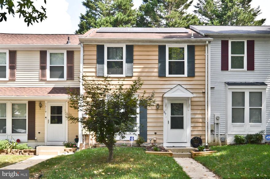 Two level interior townhouse with two bedrooms; one powder room; fenced rear yard with a patio, solar panels and storage shed.  Main level includes a foyer with a powder room with ceramic tile flooring; an eat-in kitchen with plank flooring, built-in microwave, stainless steel sink, newer cabinets, pantry, cut out to the living room, cooktop stove, dishwasher, window overlooking the street, granite counter tops and a utility closet; living/dining room combo with plank flooring, sliding glass door to the rear yard. The upper level features a primary bathroom with two windows, wall to wall carpet flooring, a closet, bathroom with a bathtub, ceramic tile flooring, linen closet, attic access; a second bedroom with window, closet and carpet flooring.  The Seller prefers closing with Cardinal Title. Solar panels on the roof. Seller needs to find a home of choice and will require a rent back.