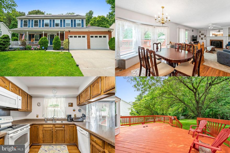 Welcome home to this beautiful colonial with a prime location in Bowie! Front porch is complete with a porch swing to share drinks and stories with loved ones on. Hardwood floors from the foyer through the kitchen and breakfast nook is perfect for these high traffic areas. U-shaped kitchen is convenient for making meals, or mingling with guests and has generous cabinet and counter space. You will love snuggling up in the family room with the gas fireplace and a view of the backyard through sliding glass doors. Step out onto the huge back deck and take in the serenity of nature as you admire the woods and wildlife that are your everyday view. You will love your primary bedroom retreat, complete with dual vanities, a luxurious garden tub, and separate shower. The fully finished basement ensures that everyone has plenty of space to spread out; whether you're hosting weekend guests, having birthday party sleepovers, or just need a space for your home gym or craft room. Fresh paint throughout, new carpet, and new LVP flooring in the secondary bath and powder room
Great location with a neighborhood pool. Close to MARC, Amtrak, and Metro. Easy access to 495 and BW Parkway. 
Don't miss your opportunity to make this yours! Schedule your tour today.  Accepting Back up Offers