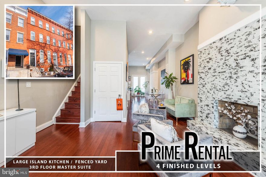 Welcome to this meticulously maintained gem, offering over 3,200 sq. ft. of sophisticated living space. The main level boasts gleaming hardwood floors, soaring tall ceilings, and a seamless flow perfect for entertaining. Whip up culinary delights in the island kitchen, complete with stainless steel appliances, granite counters, and a dining area. A convenient half bath completes this level.  The second level features two generously sized bedrooms, a full bath, and a laundry room for effortless living. Ascend to the third level to find the expansive Primary bedroom suite, a true retreat with a cozy sitting area, a luxurious en-suite bath with double vessel sinks, and a walk-in shower.  The finished basement offers endless versatility for your home office, media center, theater, creative studio, gym, gaming, and/or wine cellar.  Step outside to your private rear garden patio, the perfect space for al fresco dining or serene relaxation.  Sorry - no pets.  MUST HAVE GOOD CREDIT AND INCOME WITH NO HISTORY OF EVICTIONS OR FAILURE TO PAY RENT FILINGS - NO EXCEPTIONS!  This is a partially furnished rental