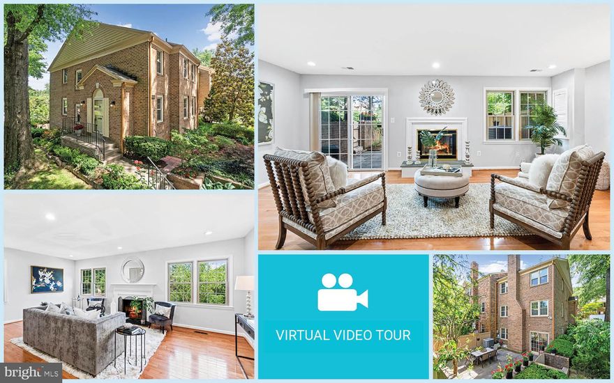 MULTIPLE OFFERS!  SOLD $78K ABOVE LIST in 6 DAYS!  Beautiful 4 bedroom, 3.5 bath, 3 level all-brick end-unit townhouse in sought after Old Georgetown Village ideally located within blocks to Metro, Whole Foods, shops and restaurants!  Open and bright floor plan with gleaming hardwood flooring on all 3 levels, recessed lighting and abundant windows.  Gourmet kitchen with granite countertops, tile backsplash, stainless steel appliances, abundant cabinetry and eat-in area with chandelier. Open dining area with chair railing and inviting living room with fireplace is perfect for entertaining!  Upper level features spacious primary bedroom with walk-in closet and updated en-suite bath with quartz countertops.  2 additional light and bright bedrooms and hallway bath with quartz countertops.  Finished walk-out lower level with 4th bedroom, full bath and rec room with fireplace and access to patio.  Enjoy the outdoors with generously sized private patio backing to trees.  One car assigned space and plenty of visitor spaces.  Quartz countertops 2022.  Water heater 2022.  Roof 2018.  Washer and dryer 2015.  HVAC 2012. Windows 2007.  Pool and tennis court available for membership.  Perfect location minutes to shopping, dining and entertainment including White Flint Plaza, Montgomery Mall, Strathmore Music Hall, downtown Bethesda.  Enjoy nearby parks and activities such as Kennedy Shriver Aquatic Center, Josiah Henson Museum and Park.  Easy access to major commuter routes: I-270, Rt. 355, Old Georgetown Pike and White Flint Metro.