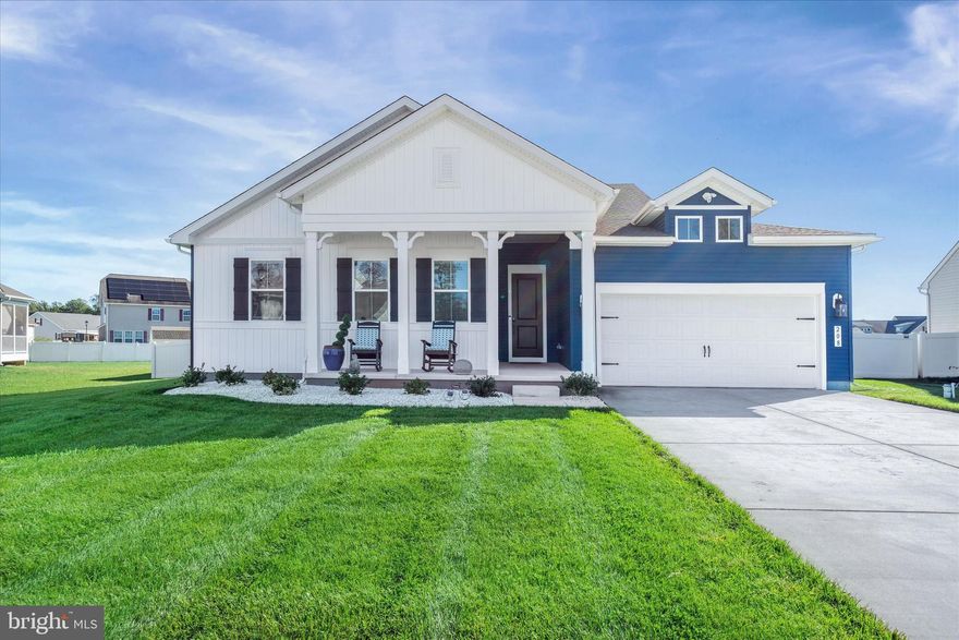 LOOK at this STUNNER! Why wait for new construction when you can move into this BEAUTY with UPGRADES galore! This immaculate single-family home features a split floor plan of 4 bedrooms, 2 full baths, with an additional office/flex room. This bright and airy open floor plan in the main living area maximizes every square foot of space, making this home feel larger in size. The gourmet kitchen is a DREAM, boasting quartz counters, large island with seating, farmhouse sink, stainless appliances, range hood, wall oven/microwave and subway tile backsplash. The stone fireplace is the main focal point of the main living area, featuring a full length gas stone fireplace with mantle . The mater ensite will not disappoint with LVP flooring, tray ceiling, attached bath with tile glass shower, double vanity and huge walk-in closet. 

Enjoy the oversized, premium lot that backs to a pond view on the rear covered deck or large patio. Privacy fence is in place, perfect for children or pets. This property combines suburban tranquility with practical accessibility, offering the perfect balance for modern living while being so close to amenities like Killens Pond State Park , Delaware beaches and quick access to RT 1. Add this one to your tour today, it won't last long!

Upgrades include but not limited to: barn door, LVP, upgraded siding, front porch, rear covered porch, premium lot, farmhouse sink, utility sink in laundry room, fire place, ceiling fan wiring, fence, patio, irrigation with well, window treatments, security system, water treatment system, tray ceilings, backsplash