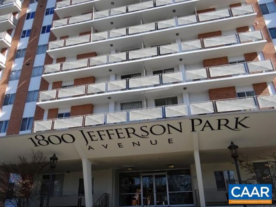 Studio on 9th floor with gorgeous mountain views and centrally located for everything UVA!  Brick wall in living/bedroom area.  Balcony has room for a couple chairs and small table.  Modern laundry facilities on ground floor, water/sewer, trash, exterior maintenance, and pool are included in the HOA. Tenants pay electricity.  Credit pull and application required.