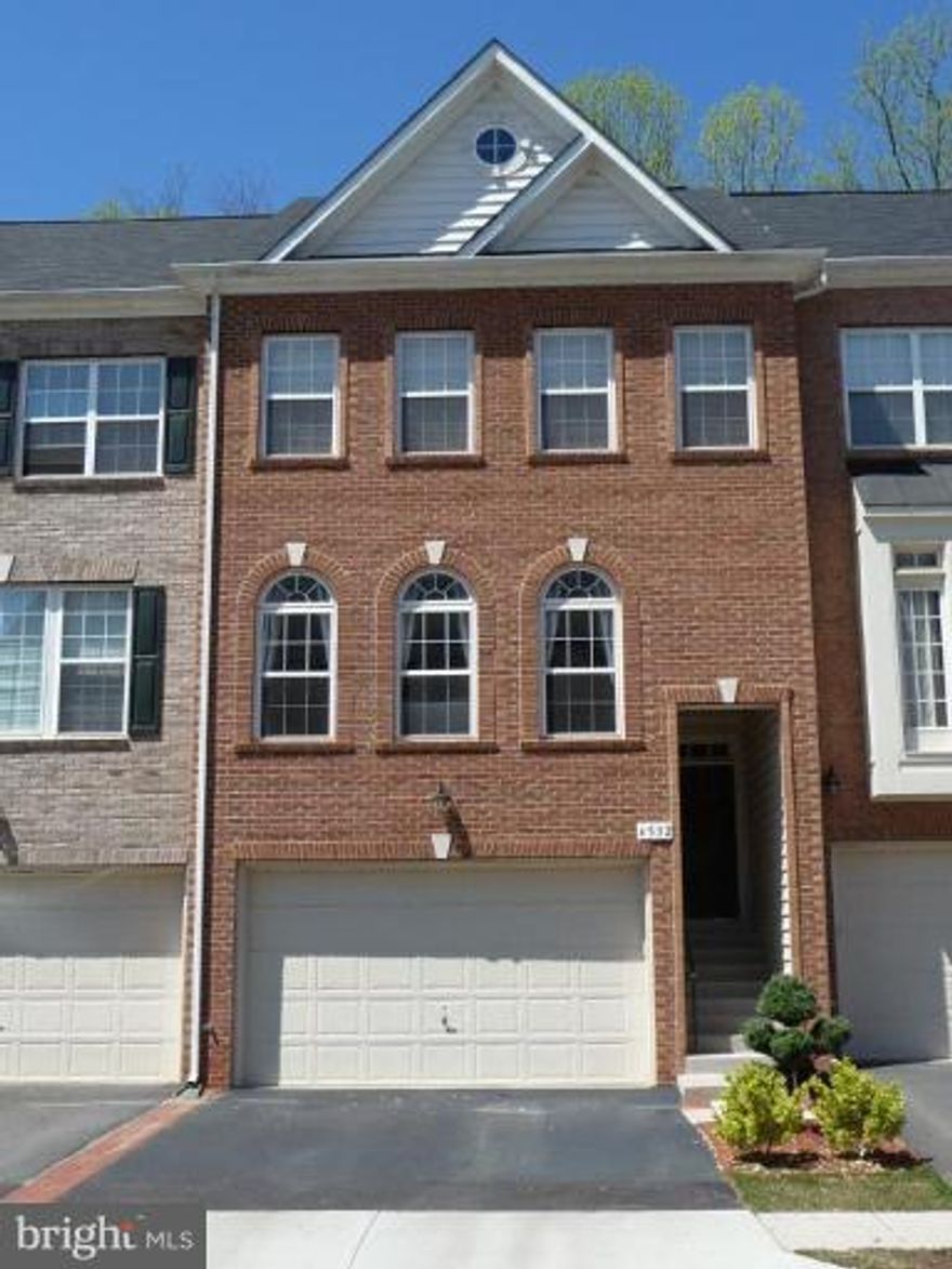 Beautiful 3 levels double garage townhouse for rent, huge gourmet kitchen, 42" cabinets, hardwood flooring, corner FP patio, deck, back to trees.  Upstairs 3 good sizes br with spacious closet spaces, lux master bath. Full finished walk out bsmt.  Plenty parking, close to everything! call the nice tenant for showing.  MRIS Photos ref only. $45 appl fee per adult. MUST CALL TENANT B4 SHOWING.