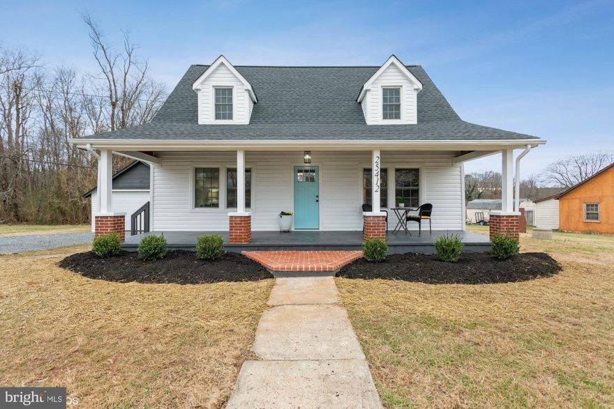 Live 27 mins from LAKE ANNA! Welcome Home to this Charming and Completely Renovated Cape Cod located in the Quiet Countryside! This home has tons of curb appeal with Inviting Front Porch. The Beautifully updated Kitchen is complete with New SS Appliances, Quartz Countertops, and Tile Backsplash. Main level features generous Living/Dining area, Powder Room and Main Level Primary Bedroom with Gorgeous En-Suite Bathroom and Walk-In Closet. Enjoy new LVP floors on the Main Level. New Carpet on Upper and Lower Levels. Upper Level features Two Large Bedrooms that share a Renovated Hallway Bathroom. Finished Lower Level is ideal for Entertaining. Detached Two Car Garage and Long Gravel Driveway for Plenty of Off Street Parking. New Infrastructure Improvements include New HVAC System, New Water Heater, New Roof & New Vinyl Siding.