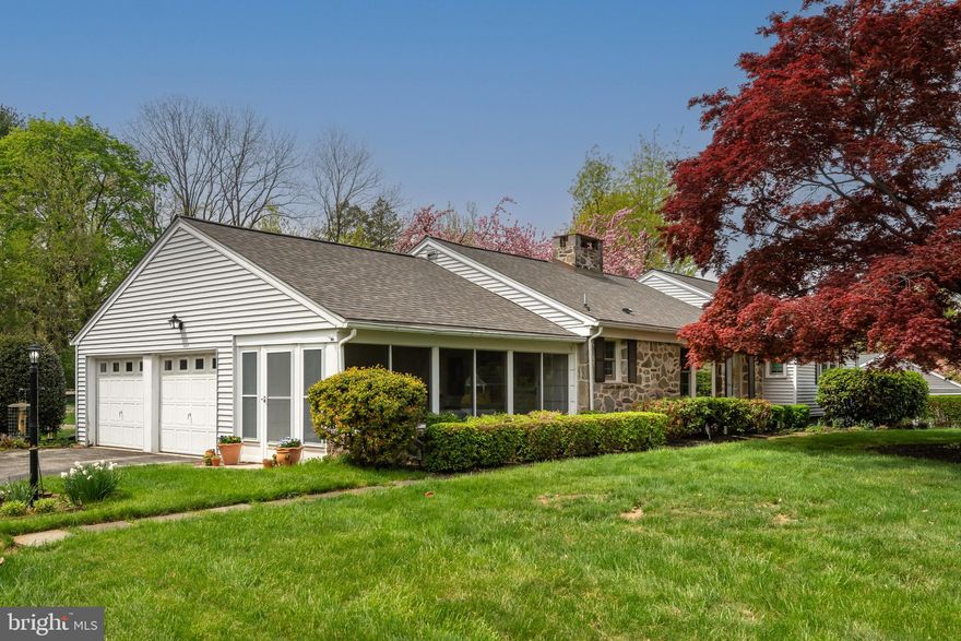 Welcome to 1247 Thomas Road, Wayne. This ranch home in the “Glenhardie” neighborhood is set on a nearly ¾-acre lot in one of the Main Line’s most desirable communities. Located within the highly acclaimed Tredyffrin Easttown School District and with convenient access to major routes including Rt. 202, Interstate 76 and Pennsylvania Turnpike, this exceptional home offers both tranquility and convenience to every day living . Nestled among mature trees on a spacious lot, this 2-bedroom, 2-bath residence offers a rare blend of privacy, charm, and opportunity. With 1,592 square feet of living space, the home presents a gracious, single-level layout. The living room features a two-sided, stone fireplace and large windows that bring in natural light. A formal dining room sits just off the kitchen, which includes solid wood cabinetry, ample counter space, and a breakfast area. A separate family room with a brick fireplace provides additional living space. The bedrooms are nicely sized, with views of the surrounding property. An enclosed porch offers a comfortable space to relax and enjoy the yard throughout the seasons. The highlight of the property is the expansive, level yard—beautifully framed by mature trees and fencing, with a detached shed and ample space for recreation, gardening, or future enhancements. The level lot provides plenty of room for outdoor use, with mature landscaping, a fenced area, and a storage shed. This property enjoys close proximity to the scenic trails of Valley Forge National Historical Park and just minutes from the shopping and dining of King of Prussia Town Center. Welcome home...