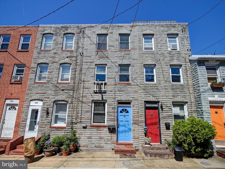 2 bedrooms and 1 bath Townhome located in the heart of historic Upper Fells Point minutes from all the restaurants and nightlife that Baltimore has to offer. Private fenced-in back patio for entertaining guests! The third level is the entire bedroom.  Washer and dryer included.