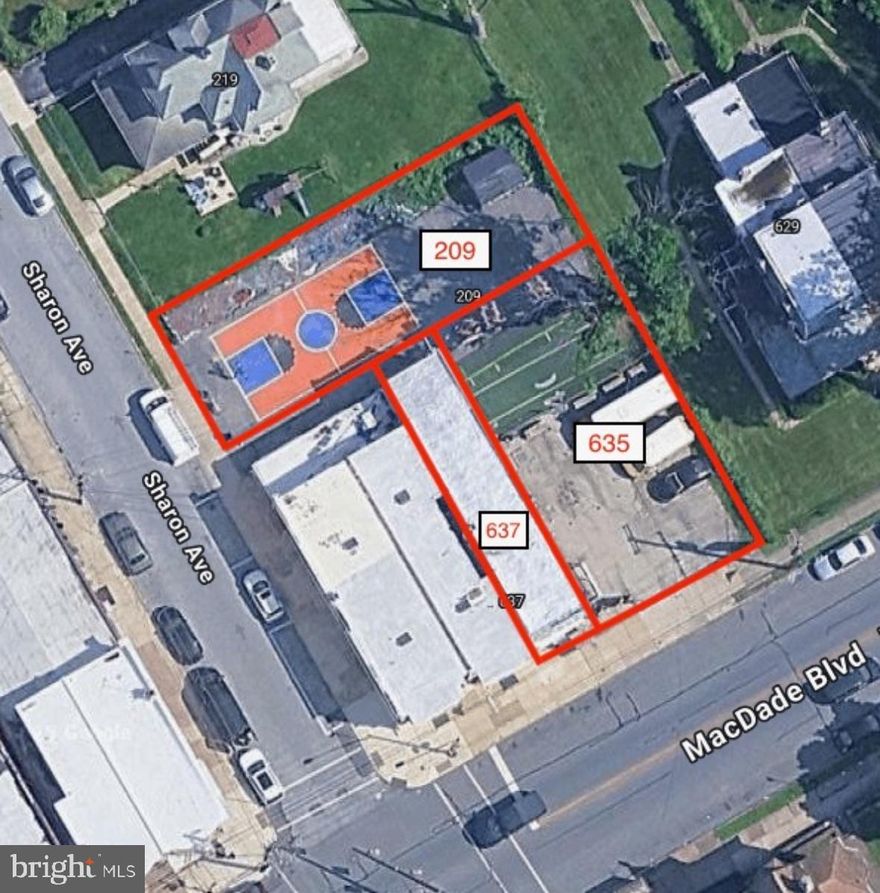 3 Parcels Included. Please refer to the following: 635 MacDade Blvd Tax ID 11-00-01603-00 and 637 MacDade Blvd Tax ID 11-00-01604-00
209 Sharon Rd Tax ID 11-00-02487-00

637 MacDade currently used as retail business on bottom (day care) with 2 newly updated apartments on 2nd floor.
Retail space on the first floor is currently leased- tenant is open to extension or renegotiation of lease. The 2 newly updated one bedroom apartments on the 2nd floor have been left vacant for new ownership. Entrance at the back of the building for the apartments. Each apartment includes a refrigerator & stove. 
Room for parking next to the building at 635 MacDade and on-street.
Retail space is +/- 1,350 SF.
Front Apartment is +/- 532 SF
Back Apartment is +/- 374 SF

635 MacDade currently used as parking and part of the outside recreational area. Currently leased to the tenant occupying the retail space.

209 Sharon currently used as part of the outside recreational area. Currently leased to the tenant occupying the retail space.

Call Matt Phillips for showings.