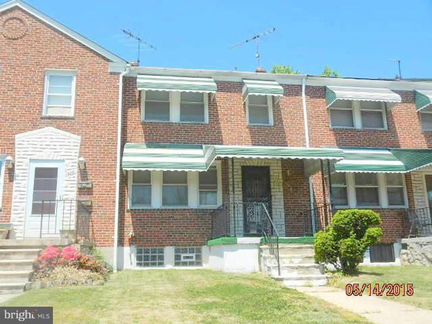 Wonderful chance to own this value priced home.  Enjoy nice room sizes, wall to wall carpeting, and a modern kitchen.  The backyard is perfect for warm weather outdoor living space. Use the basement for more storage or finish for more living space.  A convenient location, just blocks from the park and a short drive to Downtown Baltimore!