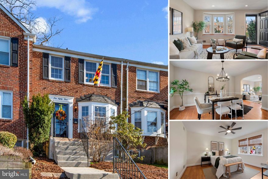 OFFER DEADLINE: Seller is requesting all offers be submitted by Saturday, March 14th at 5pm. Welcome home to this beautifully updated and move-in-ready brick townhome in historic Rodgers Forge, set on a wide residential street with ample parking in one of the neighborhood’s most sought-after locations.  From the moment you arrive, you’ll appreciate the charming curb appeal, featuring freshly mulched beds ready to burst with seasonal plants, a classic bay window, and a welcoming storm door. Step inside to discover gleaming hardwood floors and recessed lighting that create a warm, inviting atmosphere throughout the main level. Elegant arched pass-throughs connect the spacious living and dining rooms, offering a wonderful flow for both daily living and entertaining. The large, square rooms provide ample wall space and flexible layout options for your furniture, art, and decor. The heart of the home is the updated kitchen, boasting abundant white cabinetry, sleek granite countertops, durable luxury vinyl tile flooring, and a full suite of stainless-steel appliances, including a gas stove. A built-in granite breakfast bar is perfect for casual meals or serves as an ideal buffet area for gatherings. From the kitchen, a door leads to your private, fully fenced backyard. This low-maintenance oasis features handsome brick pavers and a stone pathway, creating a perfect setting for your future secret garden, outdoor dining, or simply relaxing. A gate provides direct access to off-street parking in the rear alley. Upstairs, you'll find three bright bedrooms, generous closet space, and continuing hardwood floors. The updated full bathroom on this level includes a jetted tub/shower, a tiled floor, and a window for great natural light. The finished basement offers incredible bonus space! Freshly painted and carpeted, this large, versatile area can easily become your family/recreation room, gym, home office, or playroom. This level also includes a laundry room with a washer, dryer, and utility sink, a second updated full bathroom, and a fantastic storage area with an exterior door and a cedar closet for seasonal items. Numerous updates were completed in 2026, including fresh paint throughout, a power-washed exterior and new electrical outlets. The kitchen features a new faucet, floor, and backsplash, while the upstairs bath has a new toilet, sink, faucet, light, and medicine cabinet. Perfectly located near Rodgers Forge Elementary, Dumbarton Middle, and Towson High. You are just 1.5 miles from downtown Towson's vibrant shopping and dining scene, with easy access to the Baltimore Beltway (I-695), I-83, and downtown Baltimore. Don’t miss this opportunity to own a meticulously maintained home in a wonderful community!