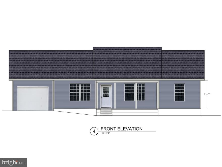 To-be-built, new construction ranch-style home, located in historic Berkeley Springs, WV. Some standard features included are vaulted ceilings, granite kitchen countertops, shaker-style cabinets with brushed nickel hardware, recessed lighting, ceiling fans with LED light fixtures, luxury vinyl plank flooring throughout, and a washer and dryer included. There are numerous optional upgrades available, as well as the ability to choose from various colors and finishes. This allows the purchaser to customize to their taste without the cost of a true custom-built home. Berkeley Springs is famous for their spas, and the town offers many shops, restaurants, and art galleries. The area is a popular weekend getaway destination, giving this home some potential as an Airbnb. Photos are of a similar construction in a different location.