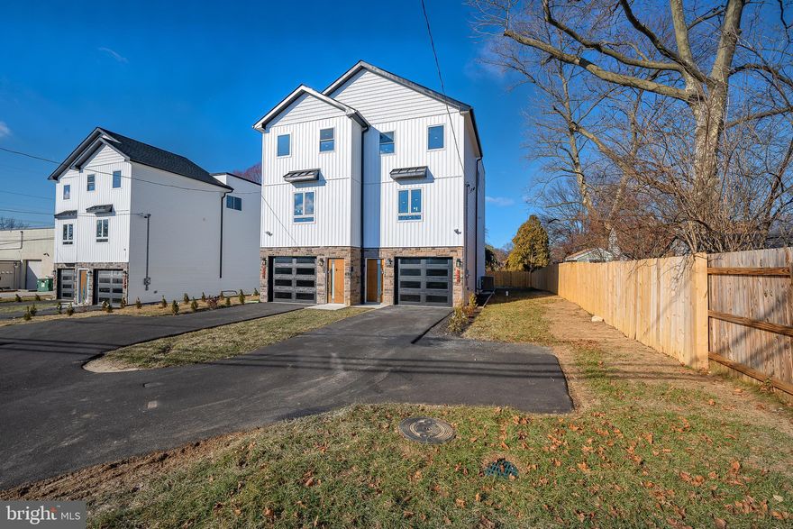 Beautiful new construction twin located in Upper Dublin Township with modern design and amazing attention to details and workmanship with 3 bedrooms and 3 and a half bathrooms and one car garage. Enter the ground floor that can be used as an office/exercise room, Full bathroom with shower, Laundry room and utility room, inside access to the one car garage, separate door to a nice backyard. Second floor, you will find an open concept layout of breakfast area, dining area, kitchen, Living room, powder room, and sliding door to a large deck. The kitchen is amazing with new stainless steel appliances, beautiful backsplash, white cabinets, and quartz countertops. Hardwood floor throughout this level. On the upper level, the primary bedroom has a walk in closet and a full bathroom with a rainfall shower. Two additional bedrooms and a beautiful hallway bathroom with bathtub. Great location! close to restaurants, shopping, entertainment, PA Turnpike and train stations.