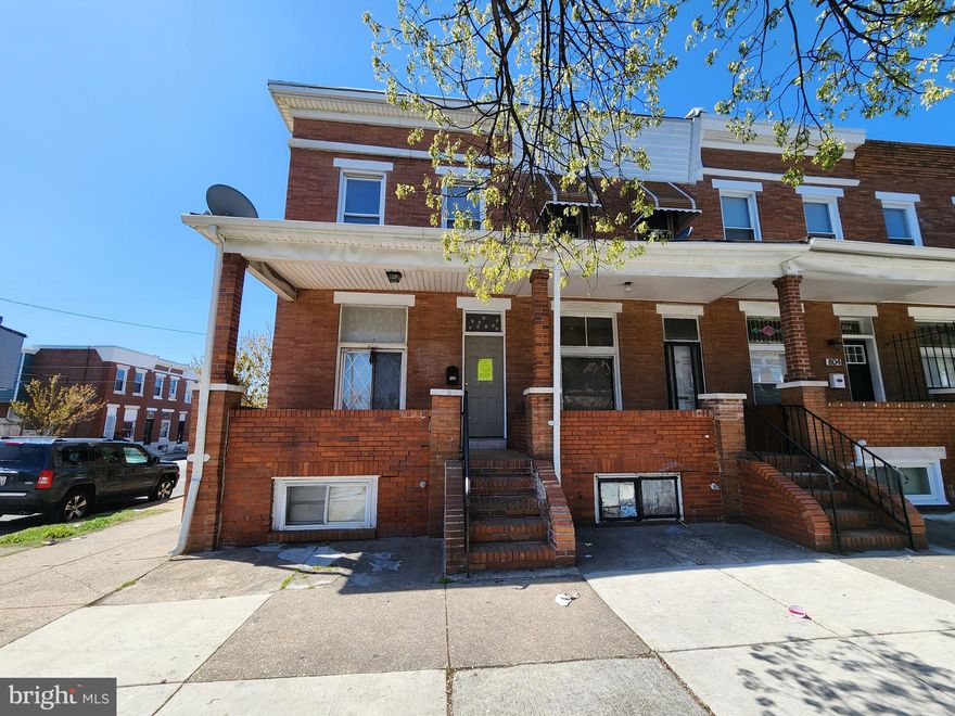 ONLINE AUCTION: Bidding begins 4/17/2025 @ 10:00 AM. Bidding ends 4/21/2025 @ 11:30 AM. List Price is Suggested Opening Bid. Deposit: $7,500.

This two-story, porch-front end-unit townhouse at 800 N Linwood Ave is located in Baltimore's Madison-Eastend neighborhood. The property is within +/- 1 mile of Frank C. Bocek Park, which offers green spaces and recreational facilities, and Patterson Park, known for its extensive amenities. Major traffic routes in the vicinity include East Monument Street and North Linwood Avenue, providing access to downtown Baltimore and surrounding areas.  The property is believed to be vacant.