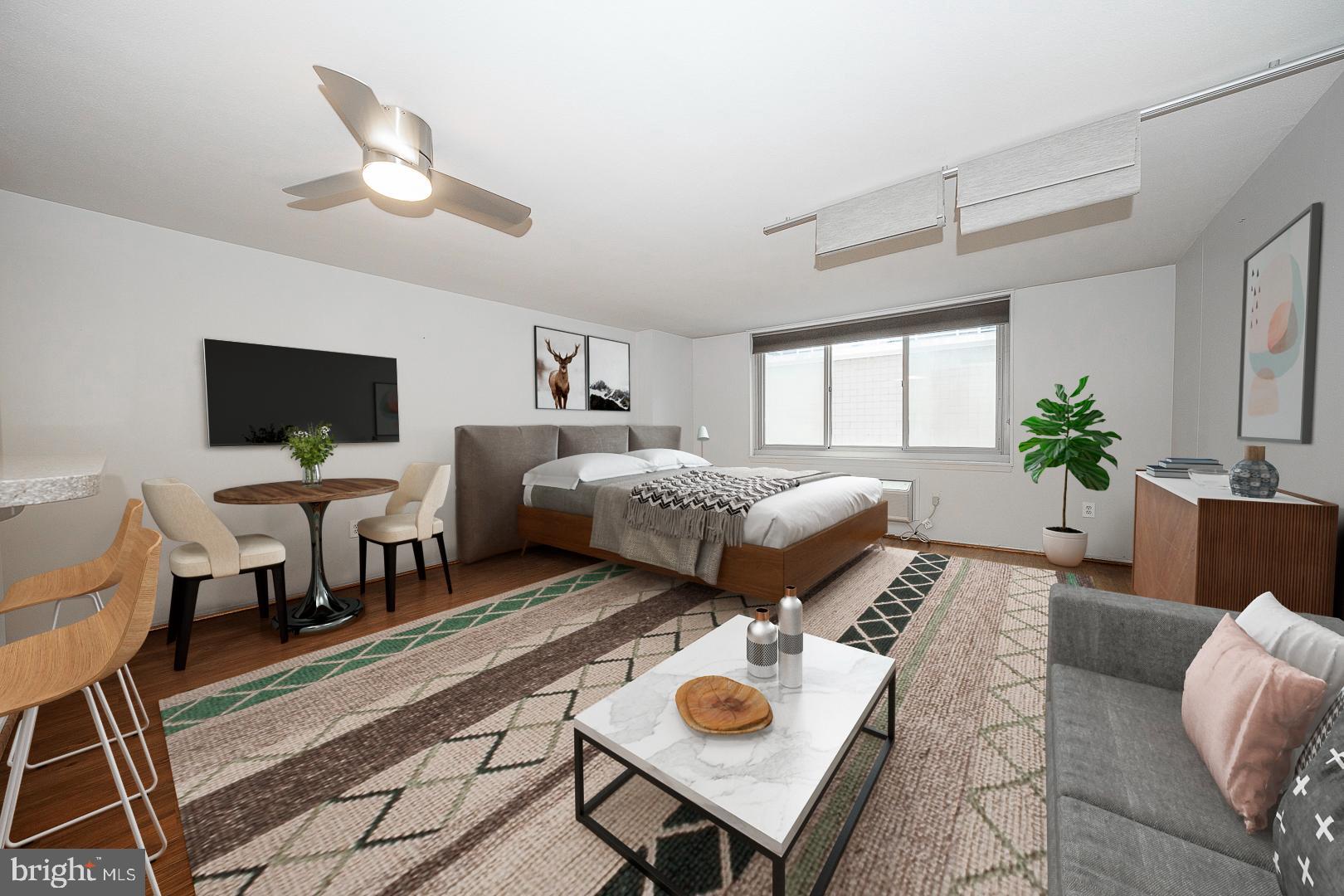 North side studio on the 10th floor with gorgeous skyline views at the fabulous William Penn House! This unit is located in desirable Rittenhouse Square and has been beautifully updated throughout! This unit boasts hardwood floors, a new kitchen with modern cabinets, granite counter-tops and shimmering tiled backsplash. The bathroom includes a new wood vanity with Corian top, and newly tiled shower. This building features 24-hour Security and Doorman, On-Site Management and Maintenance, Rooftop Pool with amazing views of the city. On premise VALET Parking available for 100 per month for one car. THE MONTHLY FEE INCLUDES ALMOST EVERYTHING: All Utilities including electric, heat, air conditioning, water & basic cable, All Real Estate Taxes & Maintenance Package. This unit has an abundance of closet space & newer windows. This spectacular building has NEVER HAD AN ASSESSMENT! Nominal real estate transfer tax & no title insurance required. Experience the ability to walk out your door to first class, 4-star restaurants, fabulous shopping & all the conveniences of this sought after neighborhood. Walk score is a 98! One time admin fee paid at closing. Seller will pay 1 seasonal pool membership, 1 year gym membership and 6 month of garage parking with an acceptable 60 day settlement!