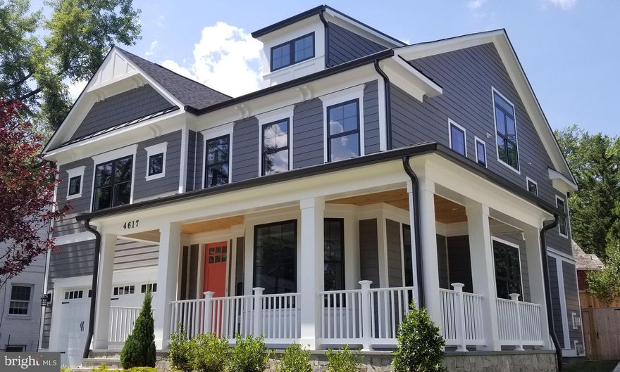 NEW PRICE!!! New Home in East Bethesda! Built by Award-Winning Foxhall Homes of Bethesda, this new home is situated in the quiet, walkable neighborhood of Glenbrook Village. Leave your car parked in your 2-car garage and WALK to Medical Center Metro, Harris Teeter and Starbucks and all that downtown Bethesda has to offer, including the new Marriott Headquarters! Walk Score of 79! This gorgeous home boasts 4-finished levels, 6 Bedrooms, 6.5 Baths, over 5000 finished square feet and includes high-end finishes to delight the most discerning buyers. Silver Award Winner at the MBIA Montgomery County Custom Builder Awards! The main level offers an open floor plan design. A sexy, on-trend navy serving bar with gold accents becomes a beautiful, functional piece of furniture, accessible to the dining room. The Chef's Kitchen awaits you in the rear of the home with custom Wood-Mode cabinetry, Cambria-Quartz counters, KitchenAid Appliances and Brizo PotFiller! The light-filled breakfast nook is an ideal space for informal eating, along with the expansive kitchen island. The family room is located off the kitchen, making it an ideal entertaining space. Another must-have is the MUDROOM, which is conveniently located adjacent to the garage and includes built-in cubbies and decorative tile! The second level offers a gorgeous owner's suite with luxury bathroom and 2 Walk-In Closets. The three remaining bedrooms on this level have en suite, private bathrooms. Enjoy the convenience of the second level laundry room with cabinetry and sink. The third level is a great space for a teenager, au pair or fabulous home office with views of Downtown Bethesda! In the lower level, you'll find an expansive, open recreation room and wet bar! Enjoy the warmth of the second gas fireplace. Do you have guests who stay for a length of time? The lower level bedroom and full bathroom are ideal. There is even an exercise room so that you can have an in-home gym or playroom. The lower level is complete with a separate entrance to provide privacy for guests. The rear patio and fully fenced backyard are ready for your Summer get togethers! Enjoy the ambient sound system too. There's so much more. Visit www.4617glenbrookparkway.com and schedule your tour today!